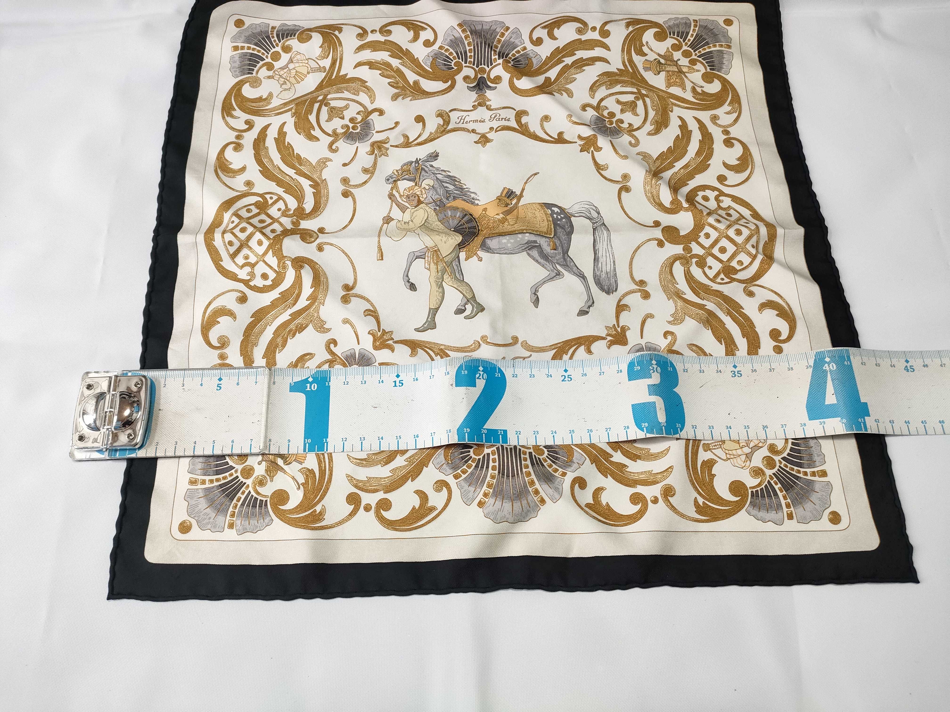 Hermes Cheval Turc Silk Gavroche Scarf with Original Box
