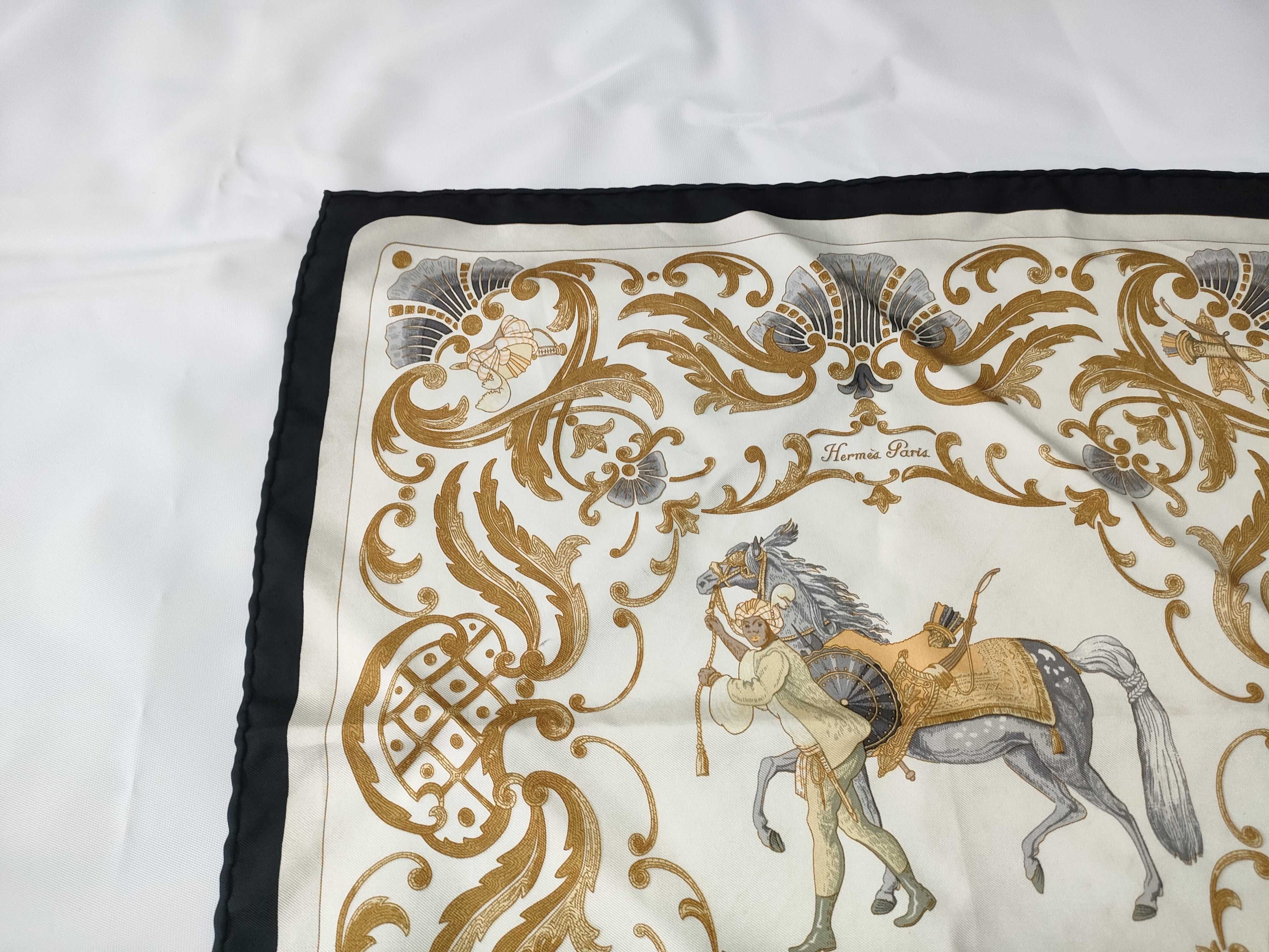 Hermes Cheval Turc Silk Gavroche Scarf with Original Box