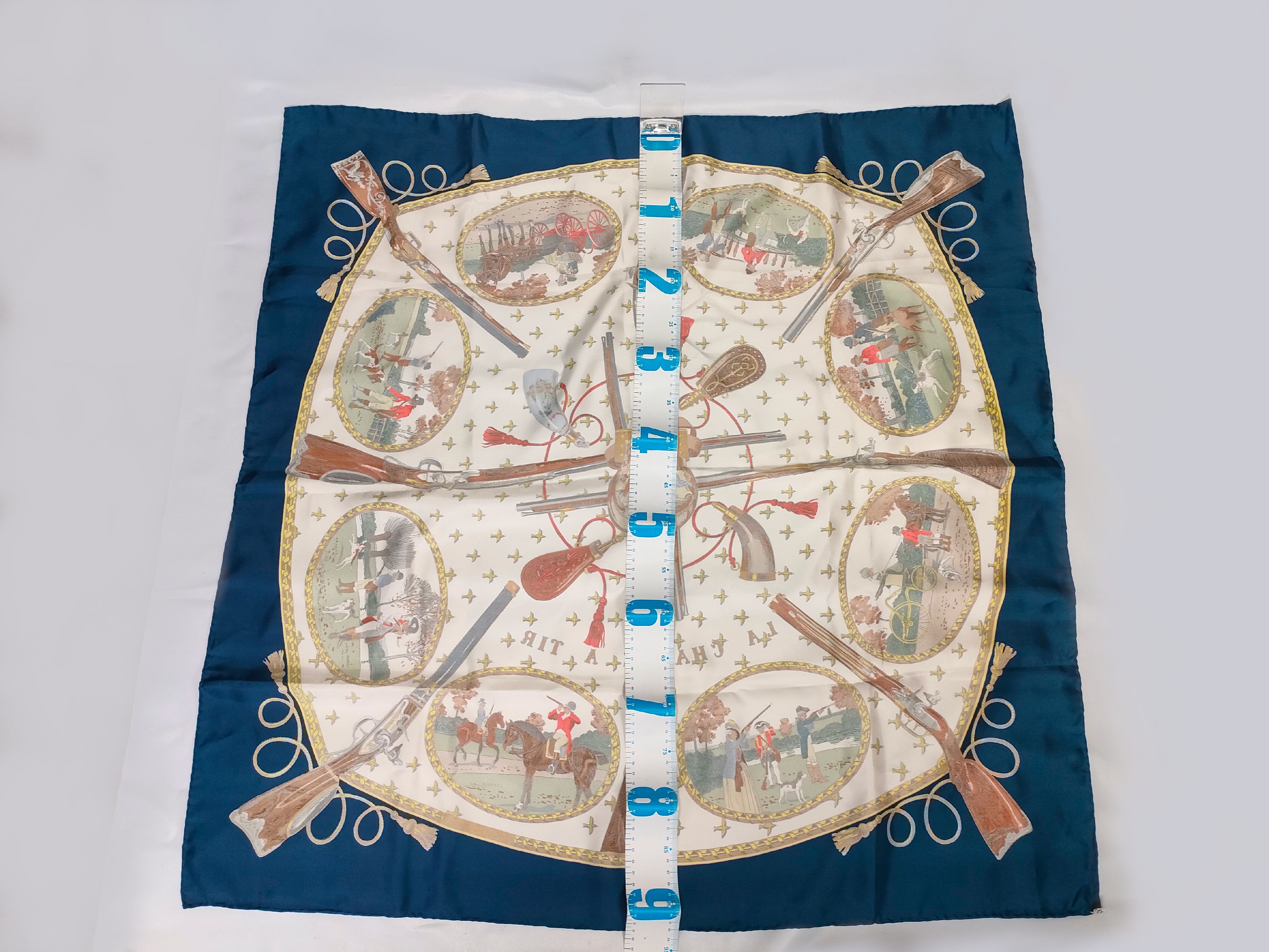 Hermes La Chasse a Tir Silk Scarf by Philippe Ledoux