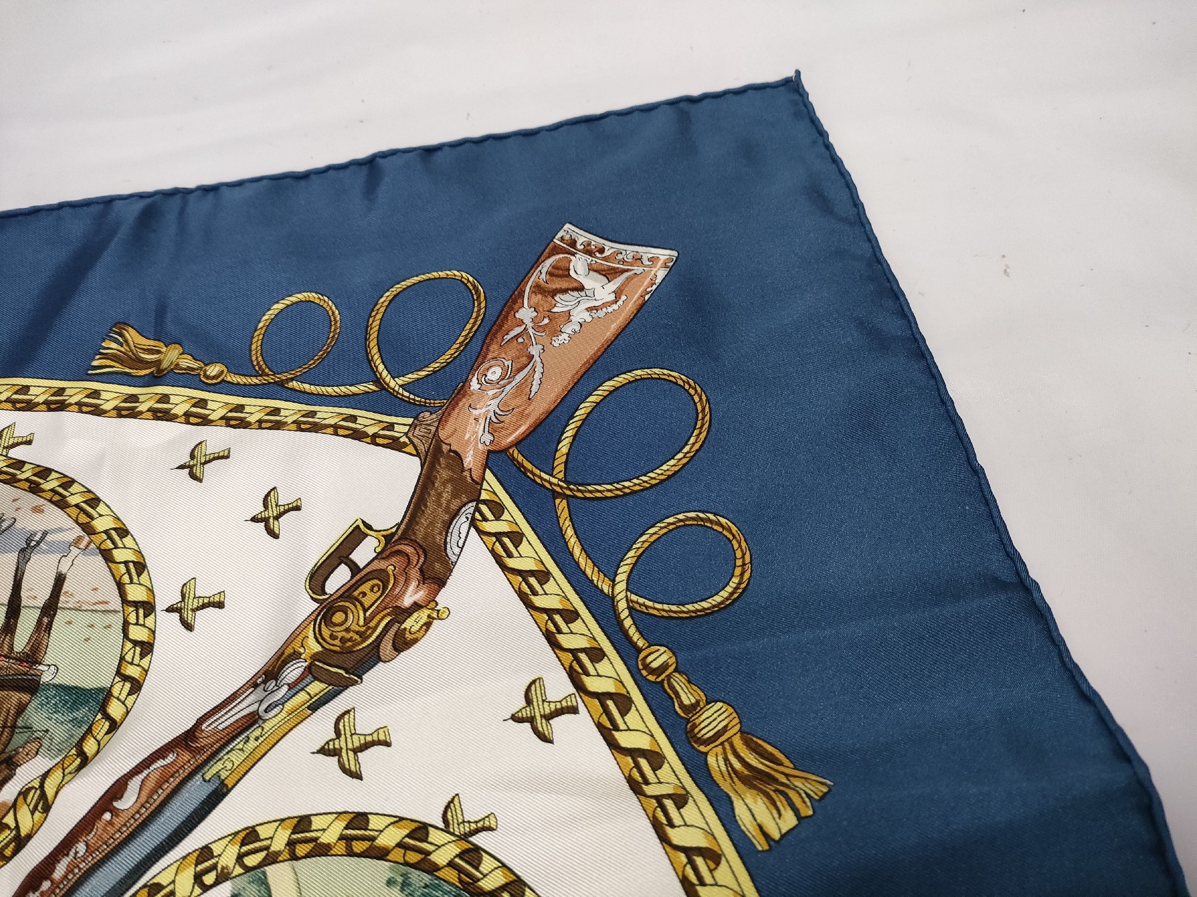 Hermes La Chasse a Tir Silk Scarf by Philippe Ledoux