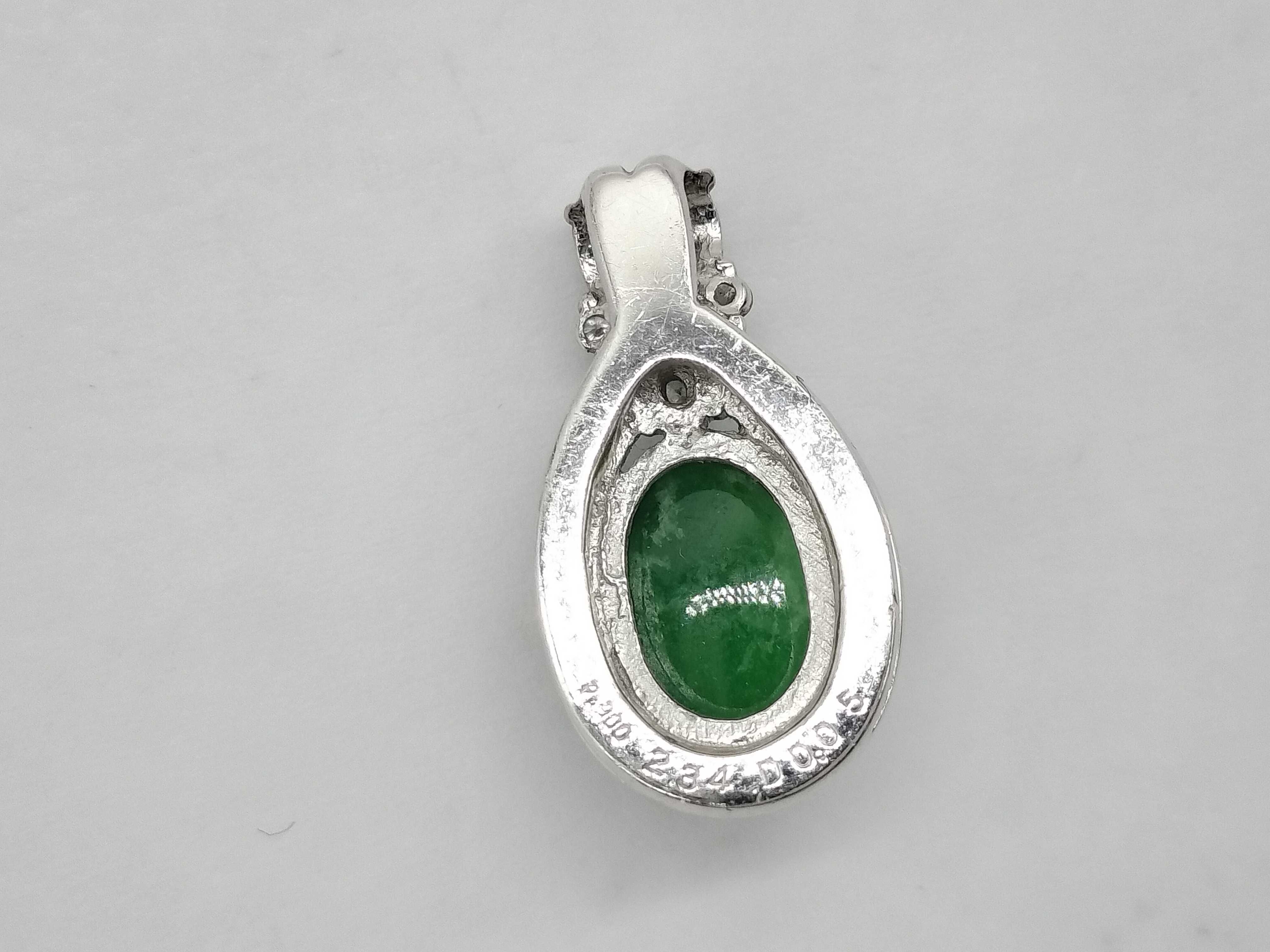 Platinum Jadeite and Diamond Pendant