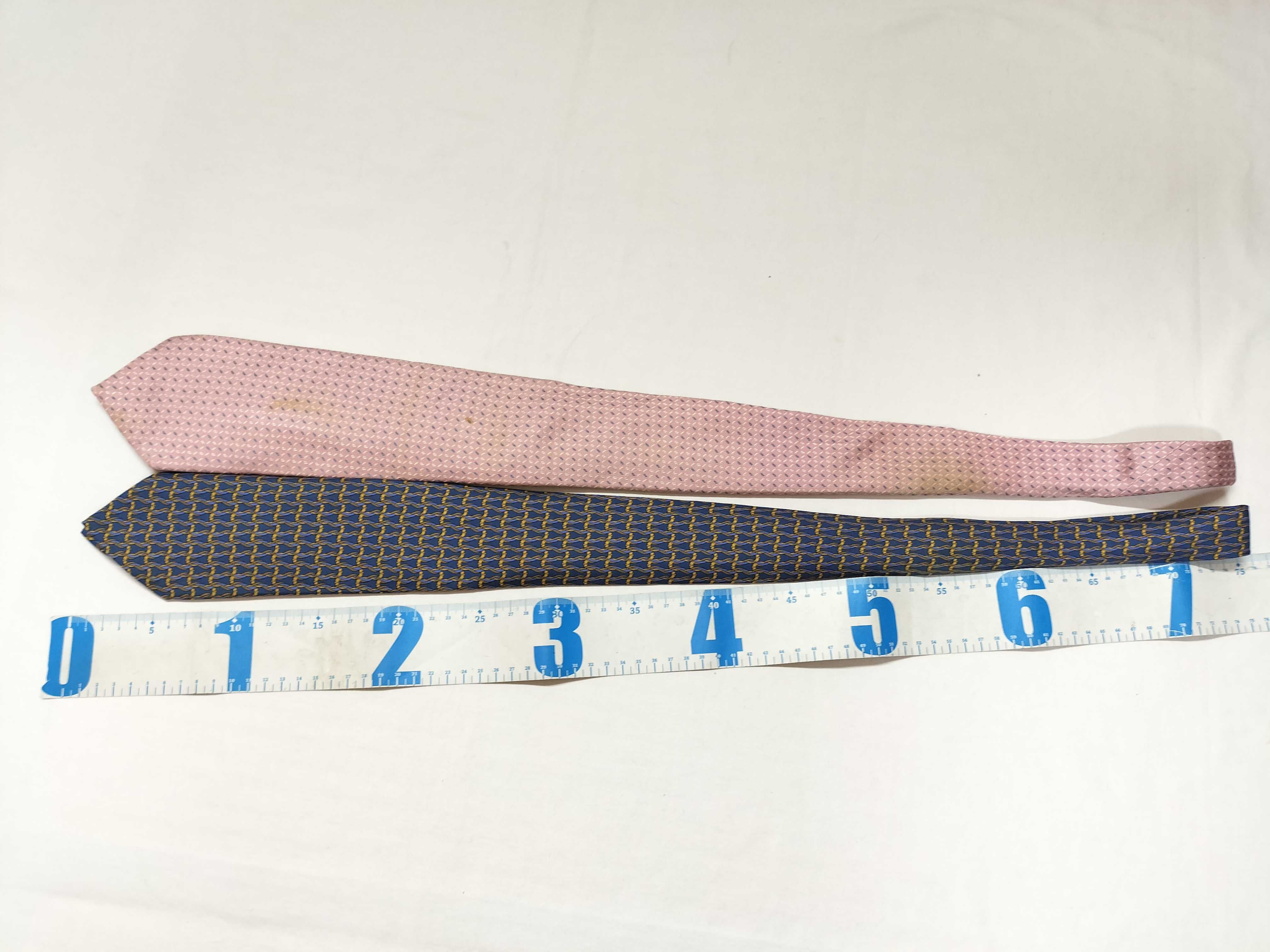 A Group of Five Men's Silk Neckties Including Hermes and Burberry London