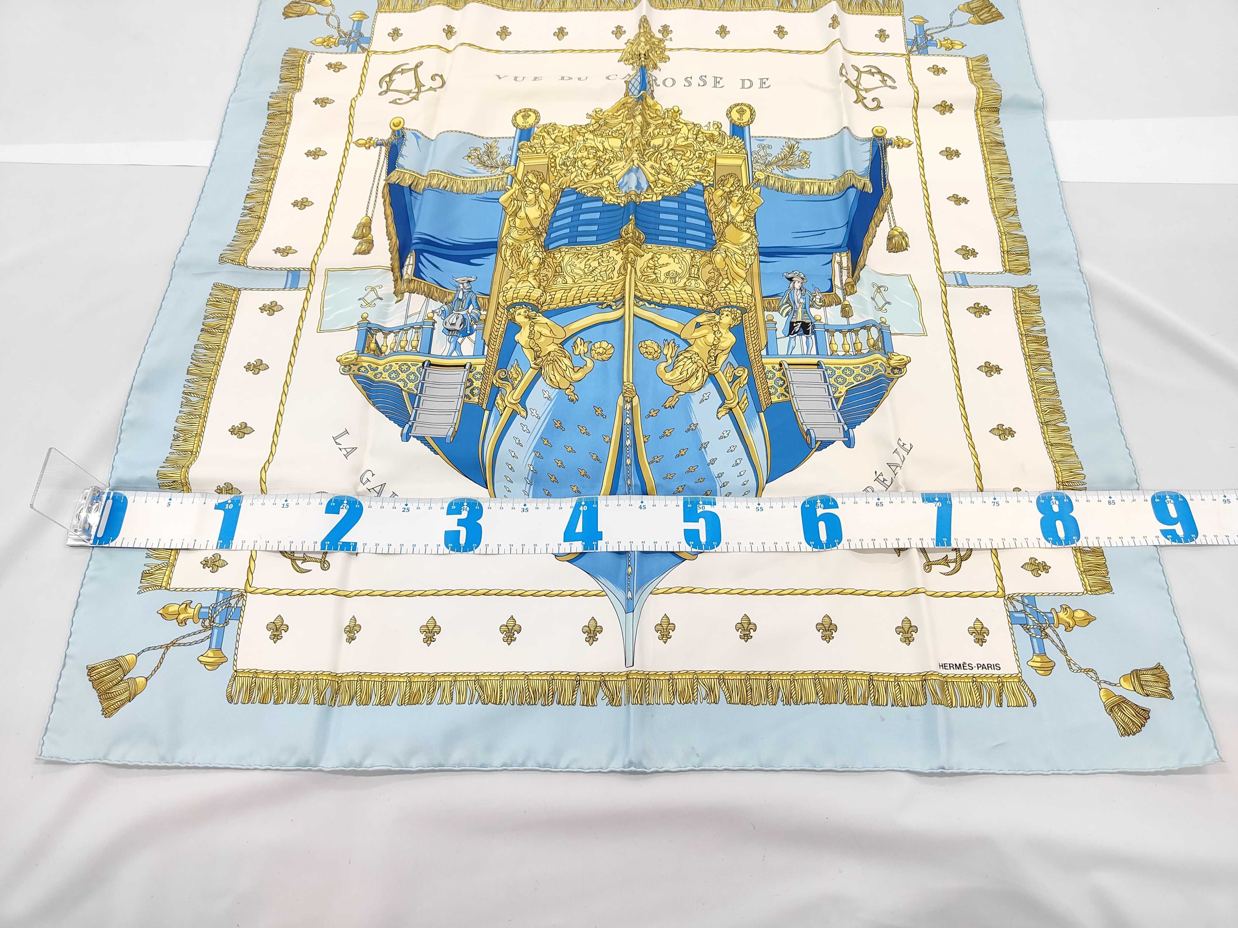 Hermes Vue du Carrosse de La Galere La Reale Silk Carre 90 Scarf