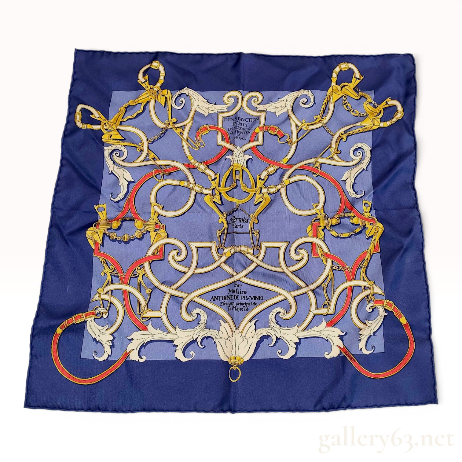 Hermes L'Instruction du Roy Silk Scarf by Henri d'Origny