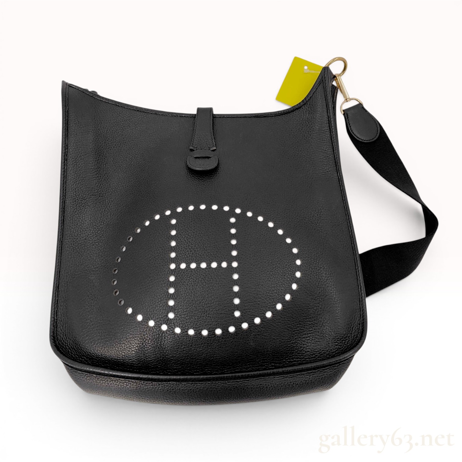Hermes Black Pebbled Leather Evelyne Crossbody Bag
