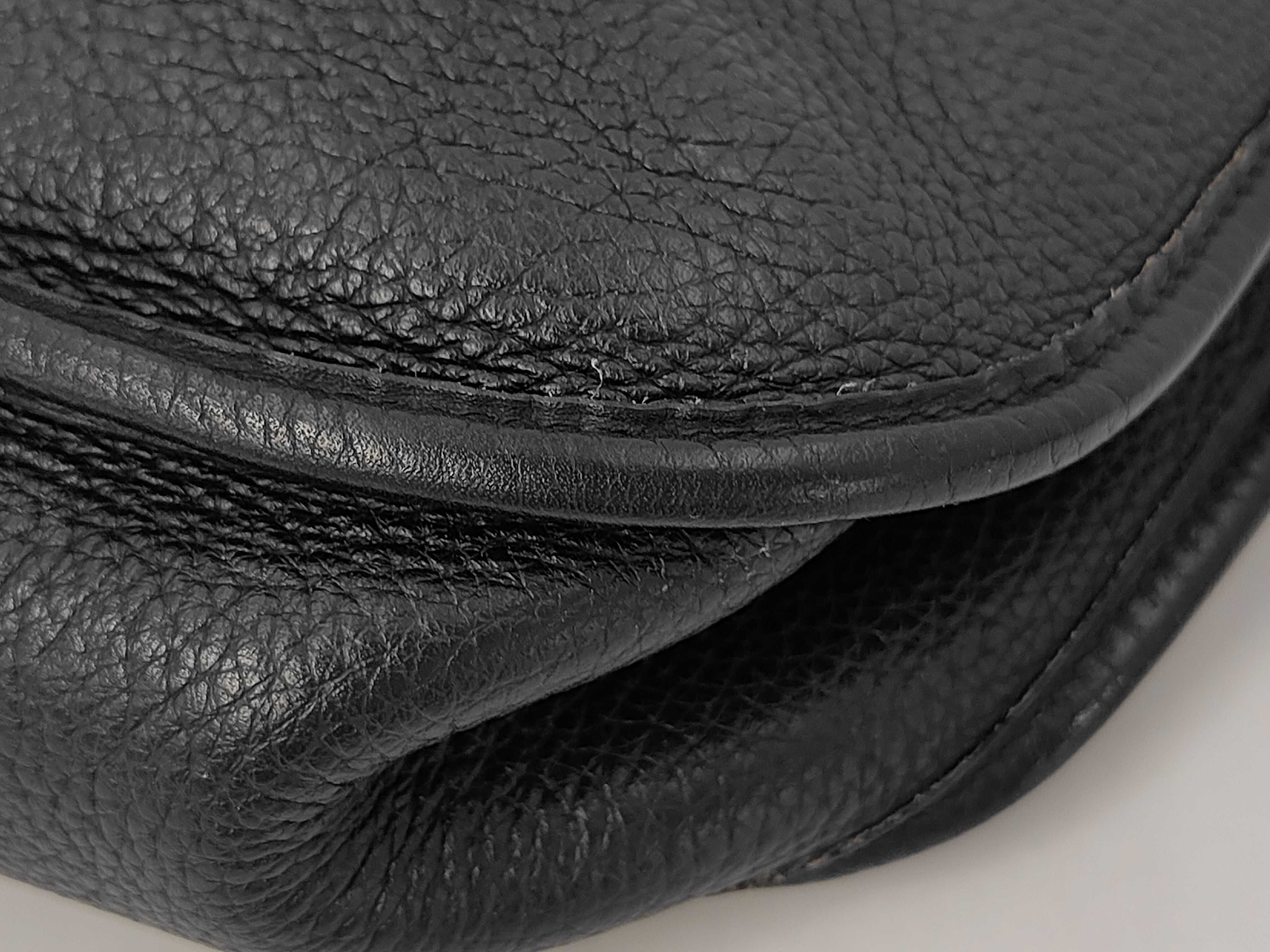 Hermes Black Pebbled Leather Evelyne Crossbody Bag