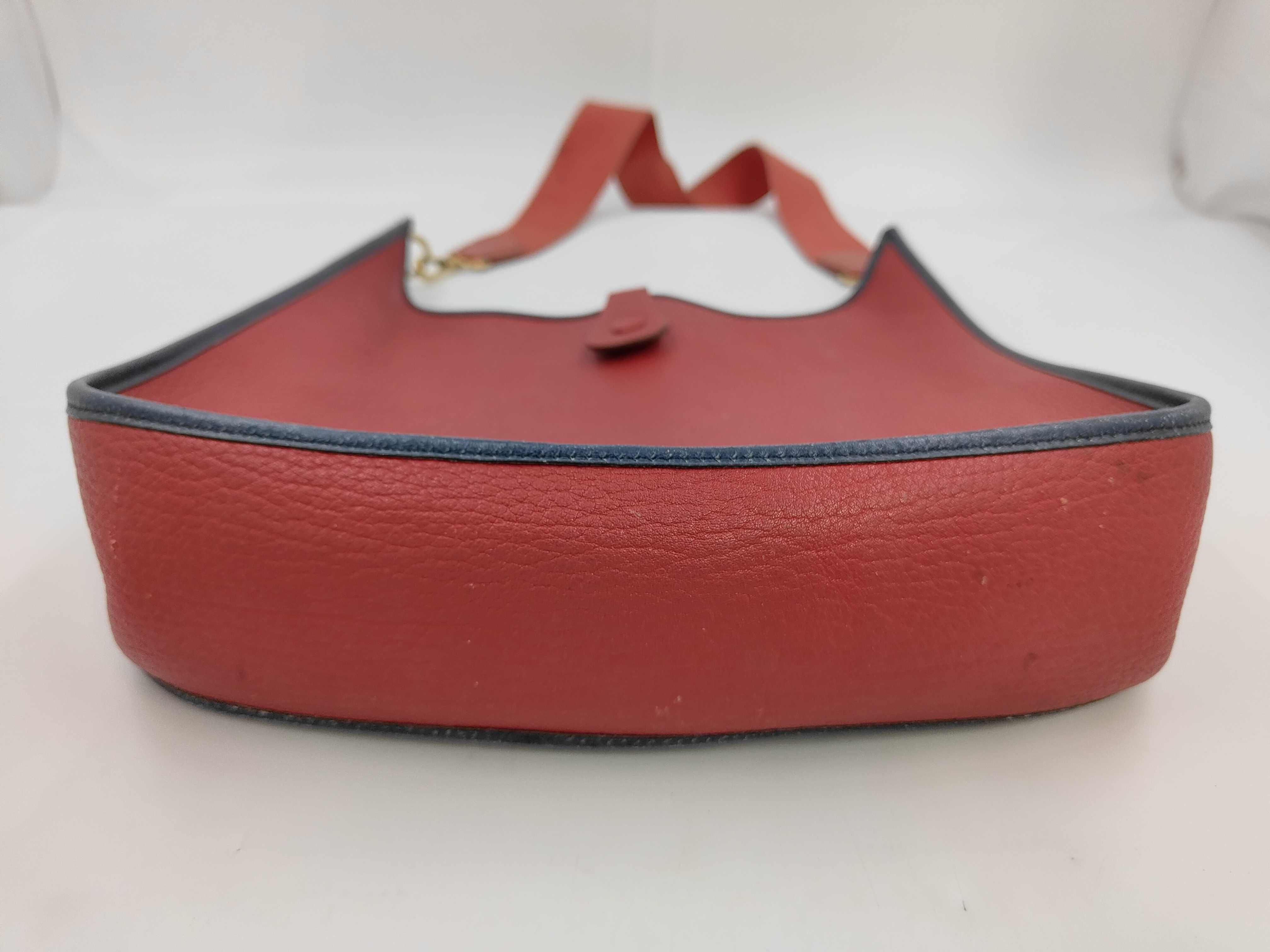 Hermes Evelyne PM Red Taurillon Clemence Leather Crossbody Bag