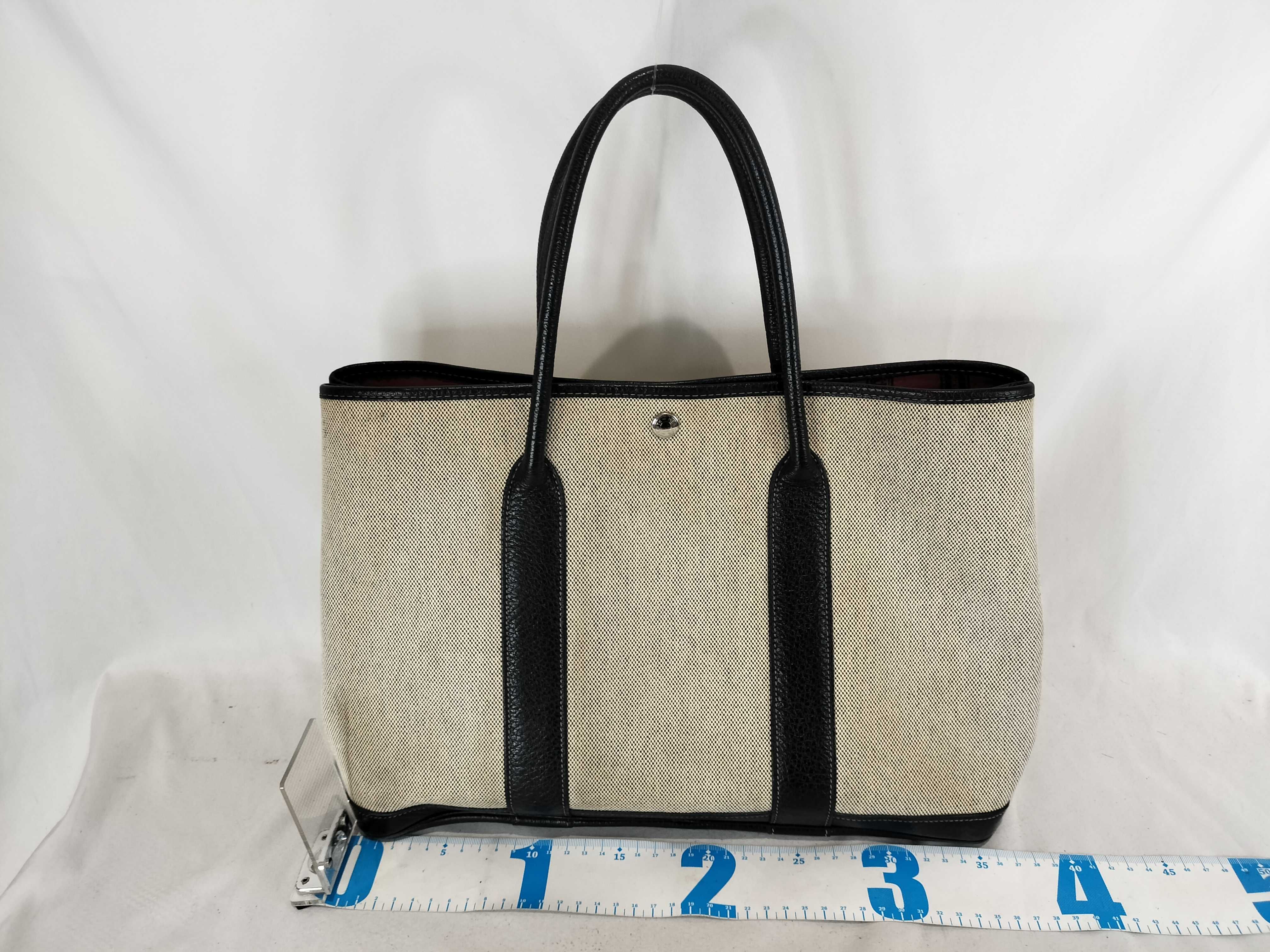 Hermes Garden Party 36 PM Toile and Leather Tote Bag