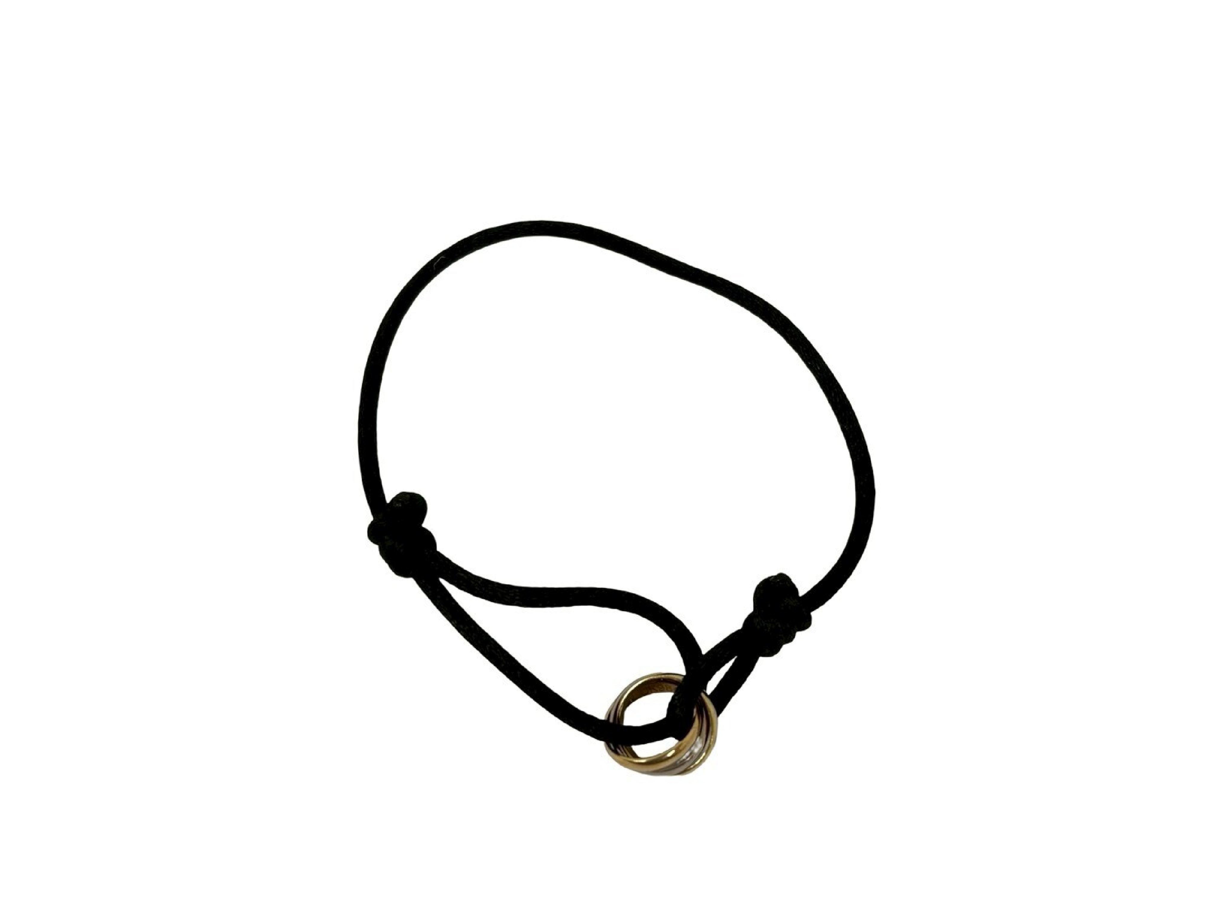 A Cartier Tri-Color 18 Karat Gold Trinity Cord Bracelet
