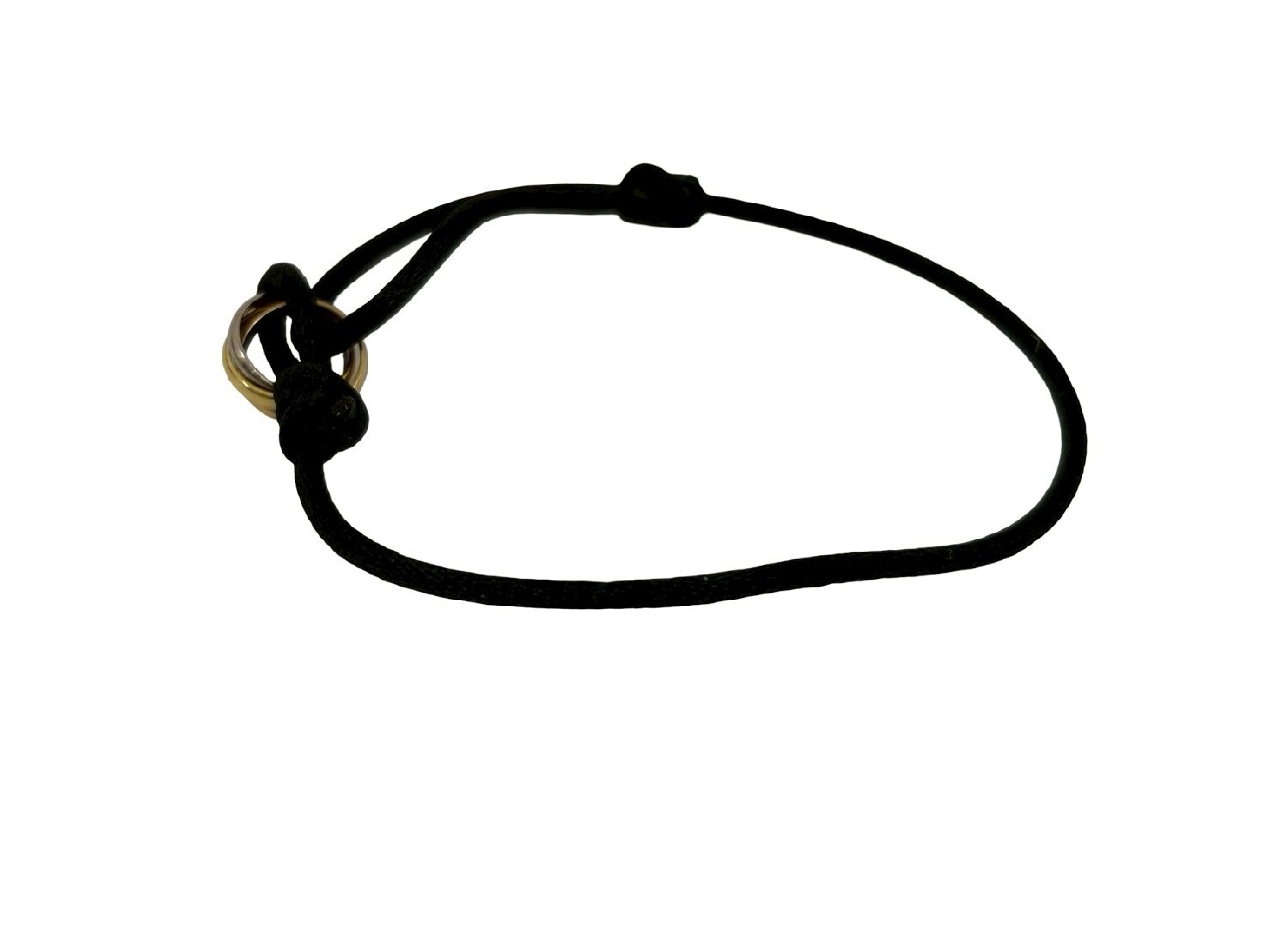 A Cartier Tri-Color 18 Karat Gold Trinity Cord Bracelet