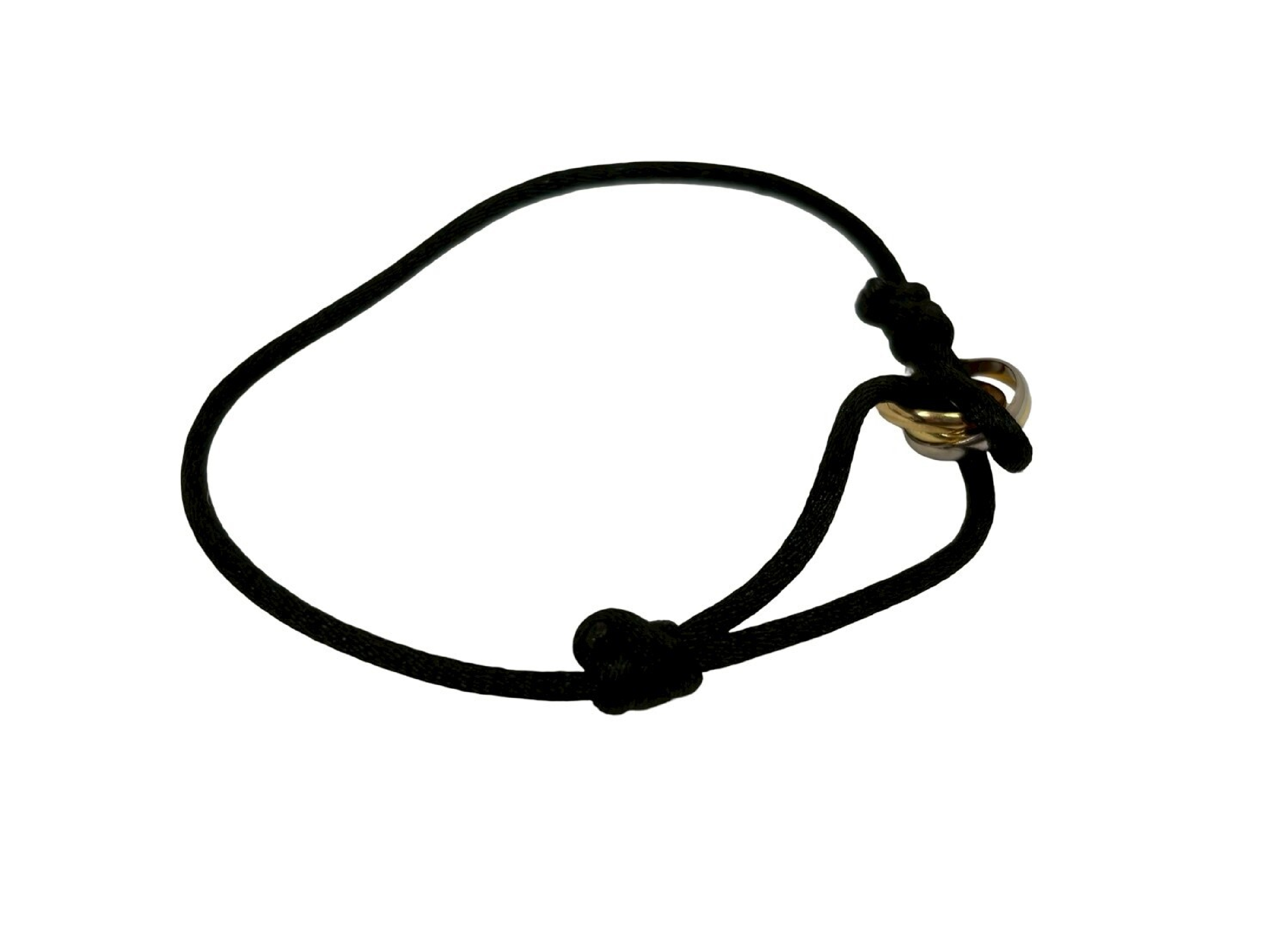 A Cartier Tri-Color 18 Karat Gold Trinity Cord Bracelet