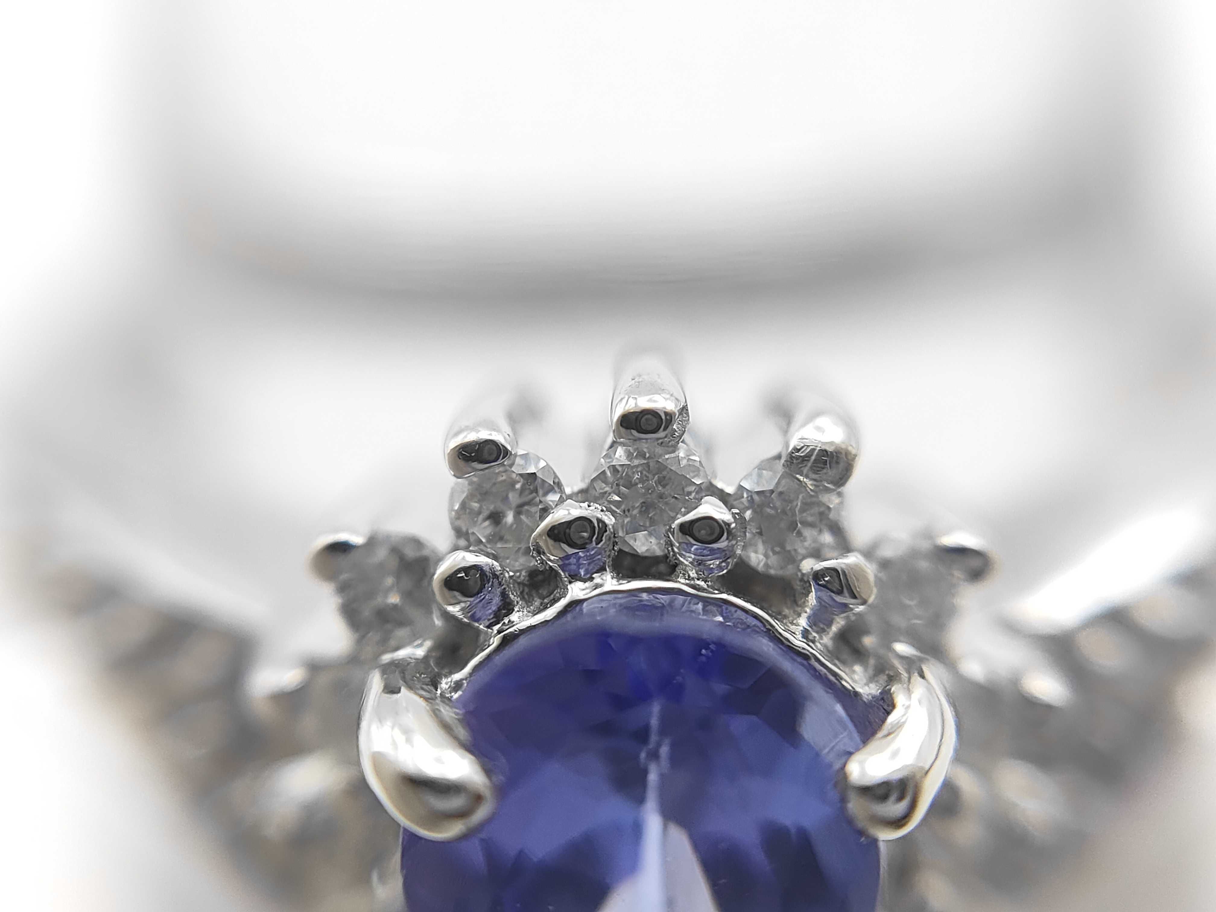Tanzanite and Diamond 14 Karat White Gold Ring