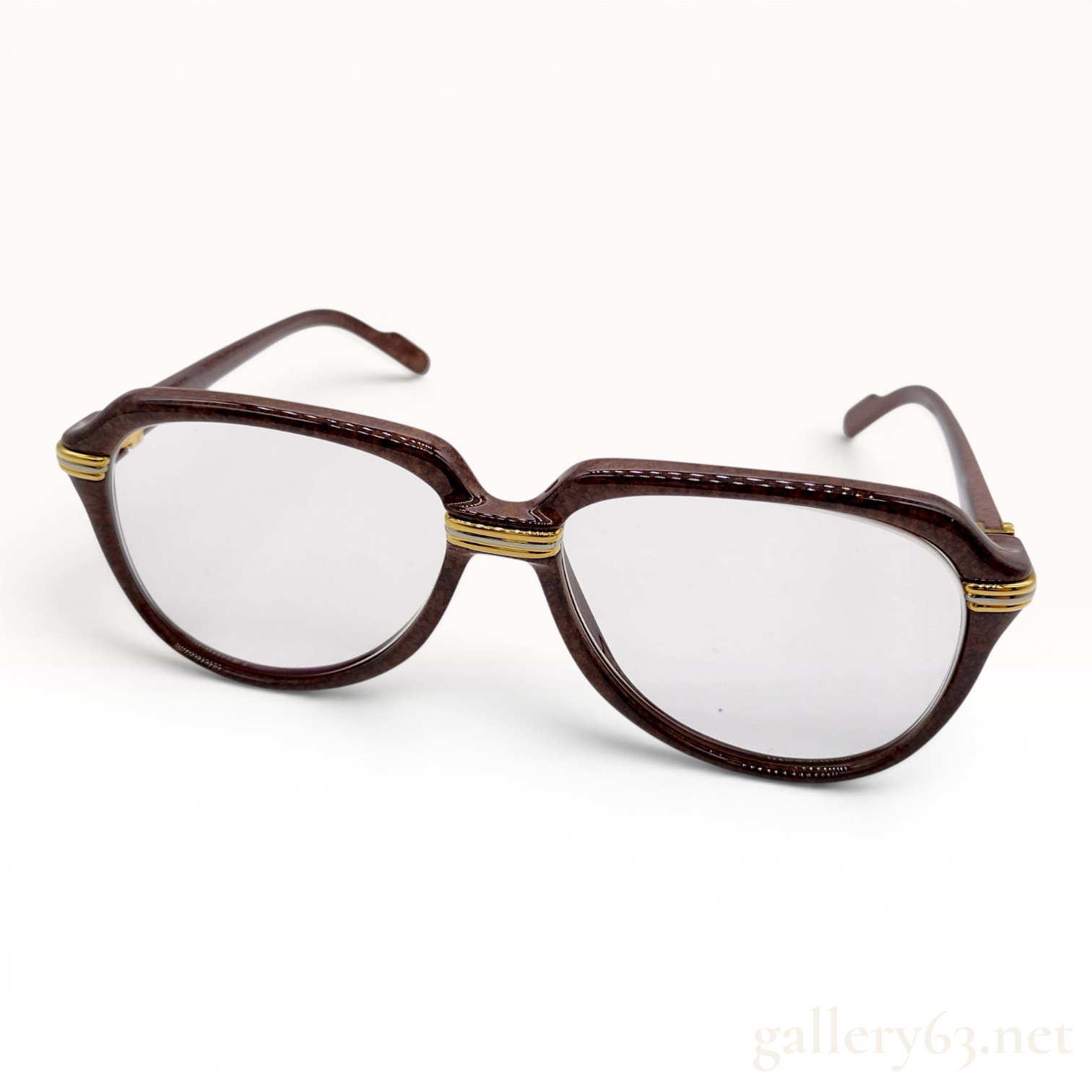 Cartier Vitesse Mottled Brown and Gold-Toned Eyeglasses