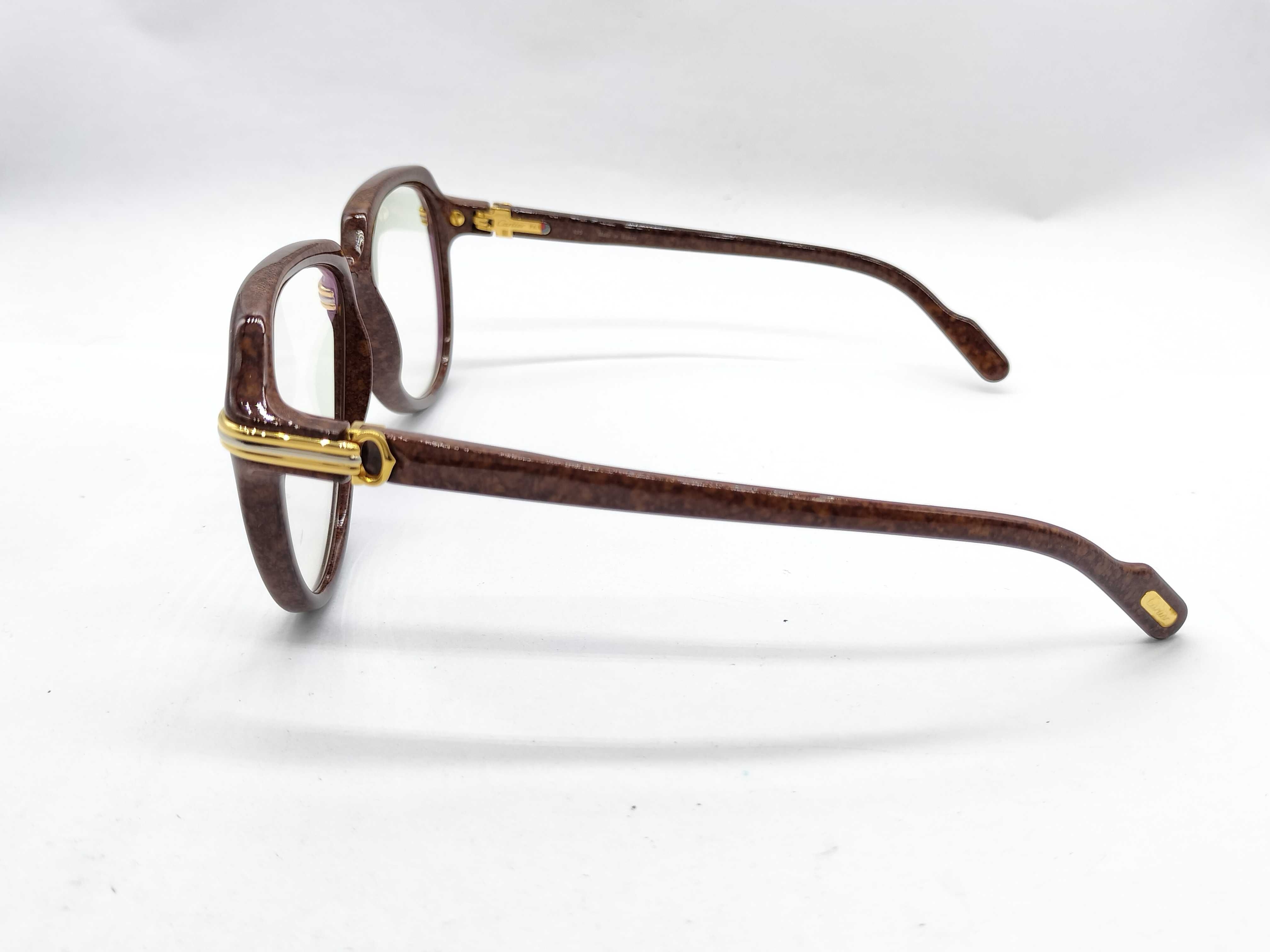 Cartier Vitesse Mottled Brown and Gold-Toned Eyeglasses