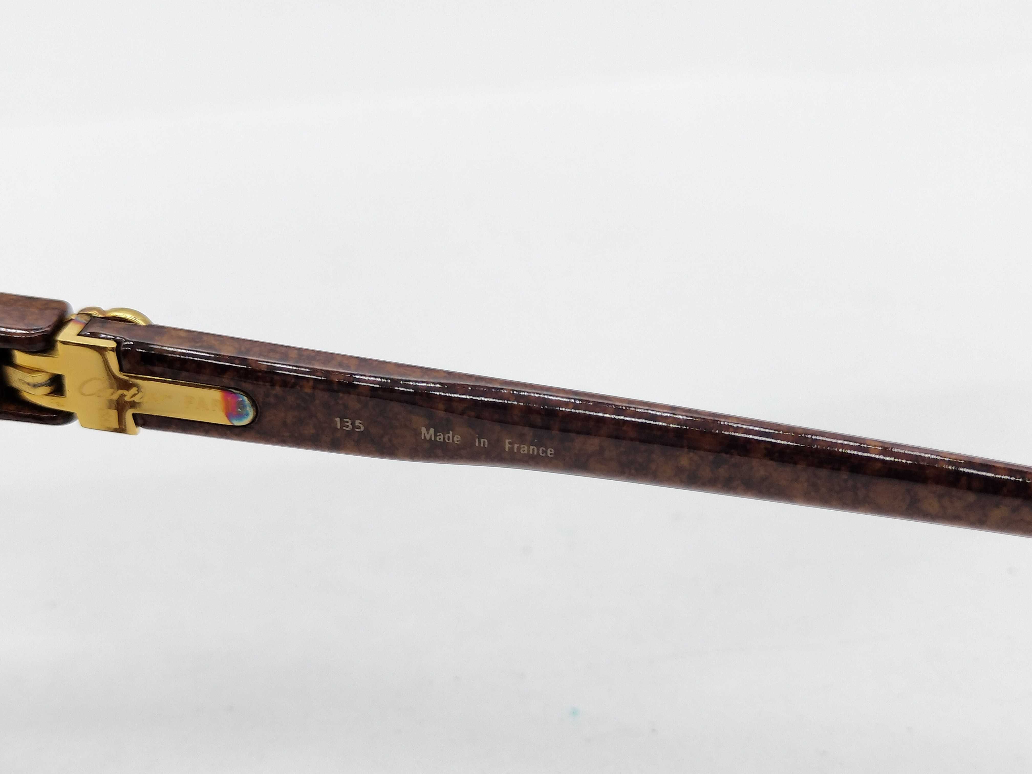 Cartier Vitesse Mottled Brown and Gold-Toned Eyeglasses