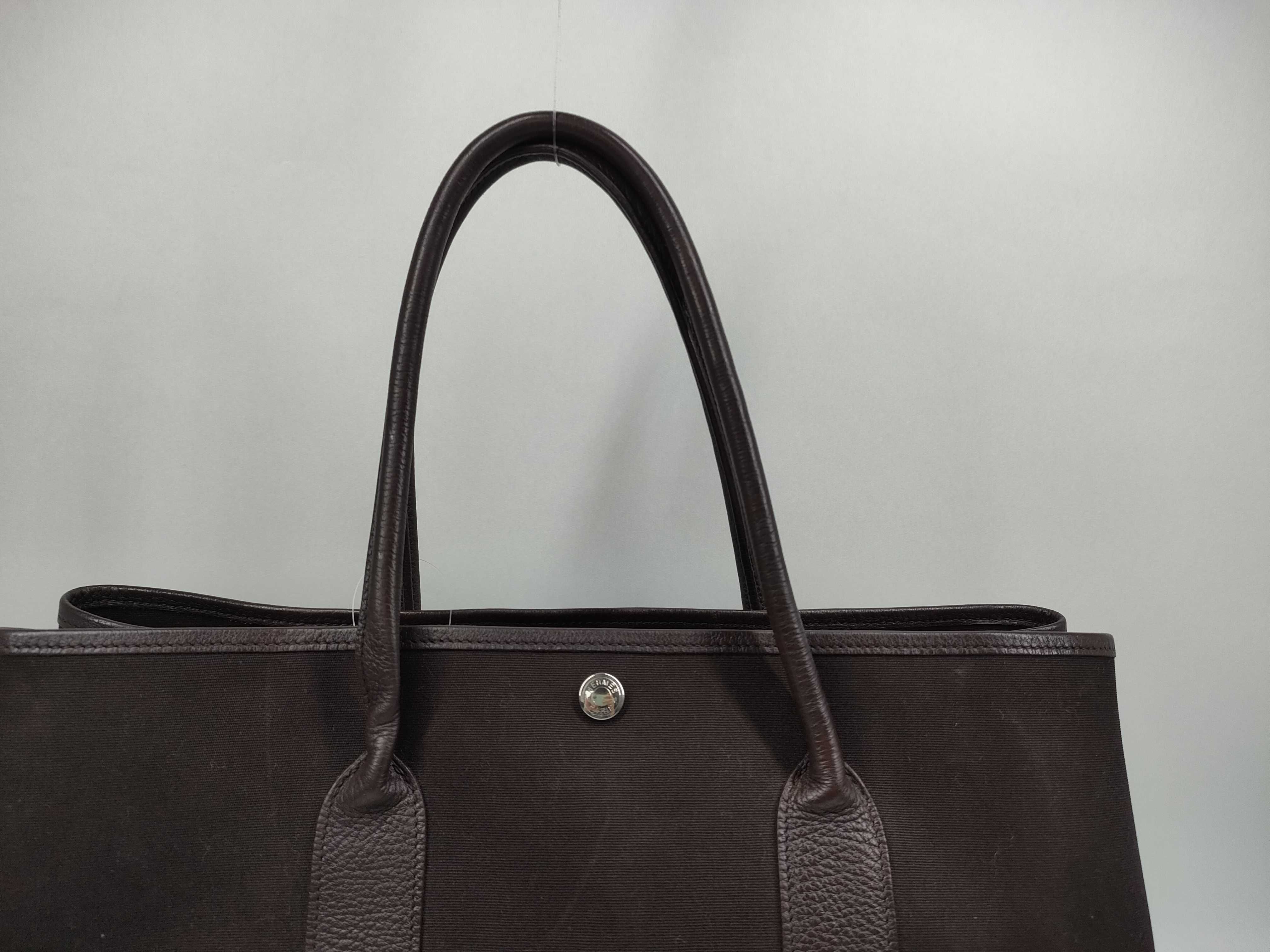 An Hermes Toile and Negonda Leather Garden Party 36 Tote Bag
