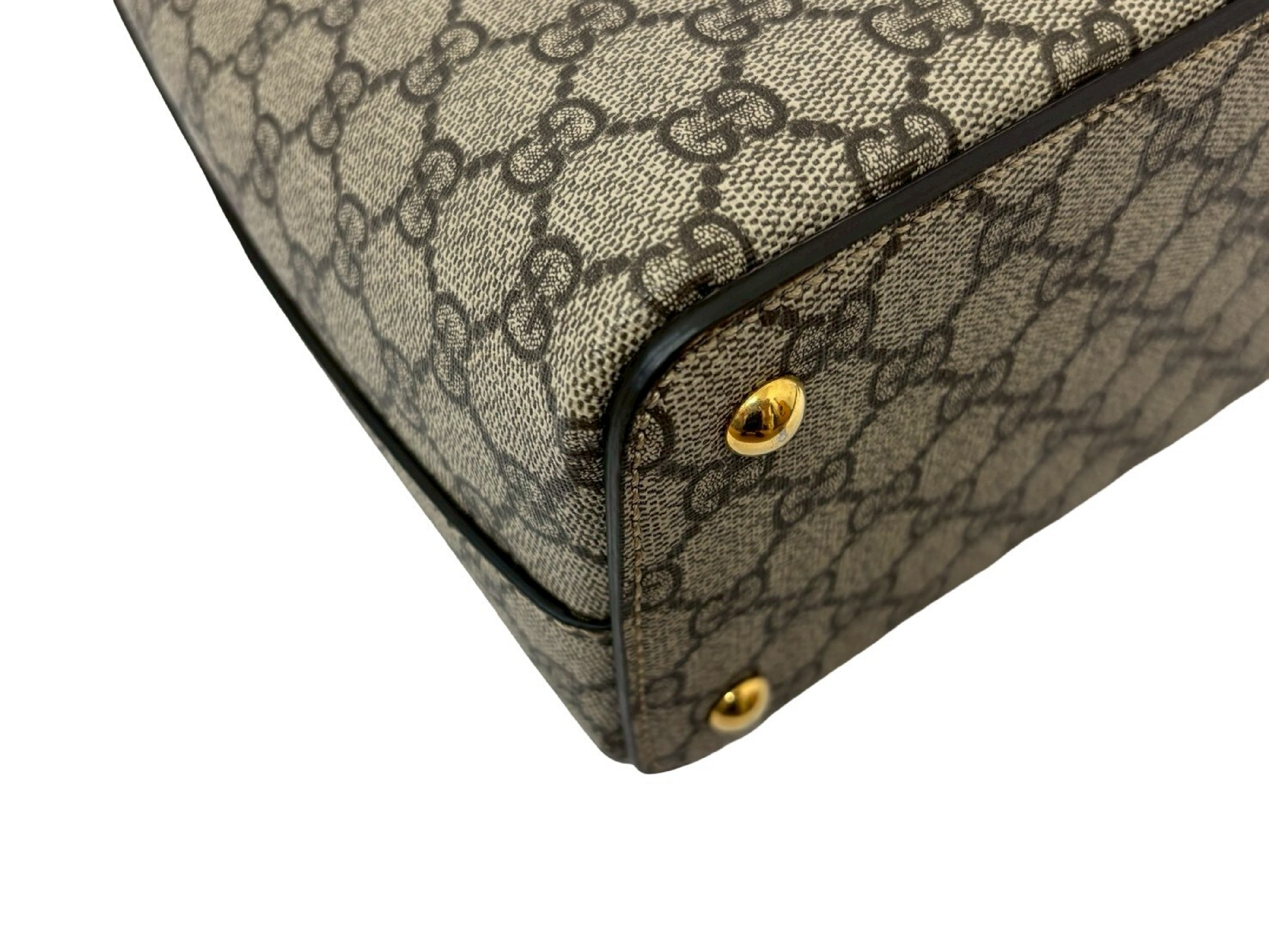 Gucci GG Supreme Monogram Coated Canvas and Leather Small Satchel Handbag