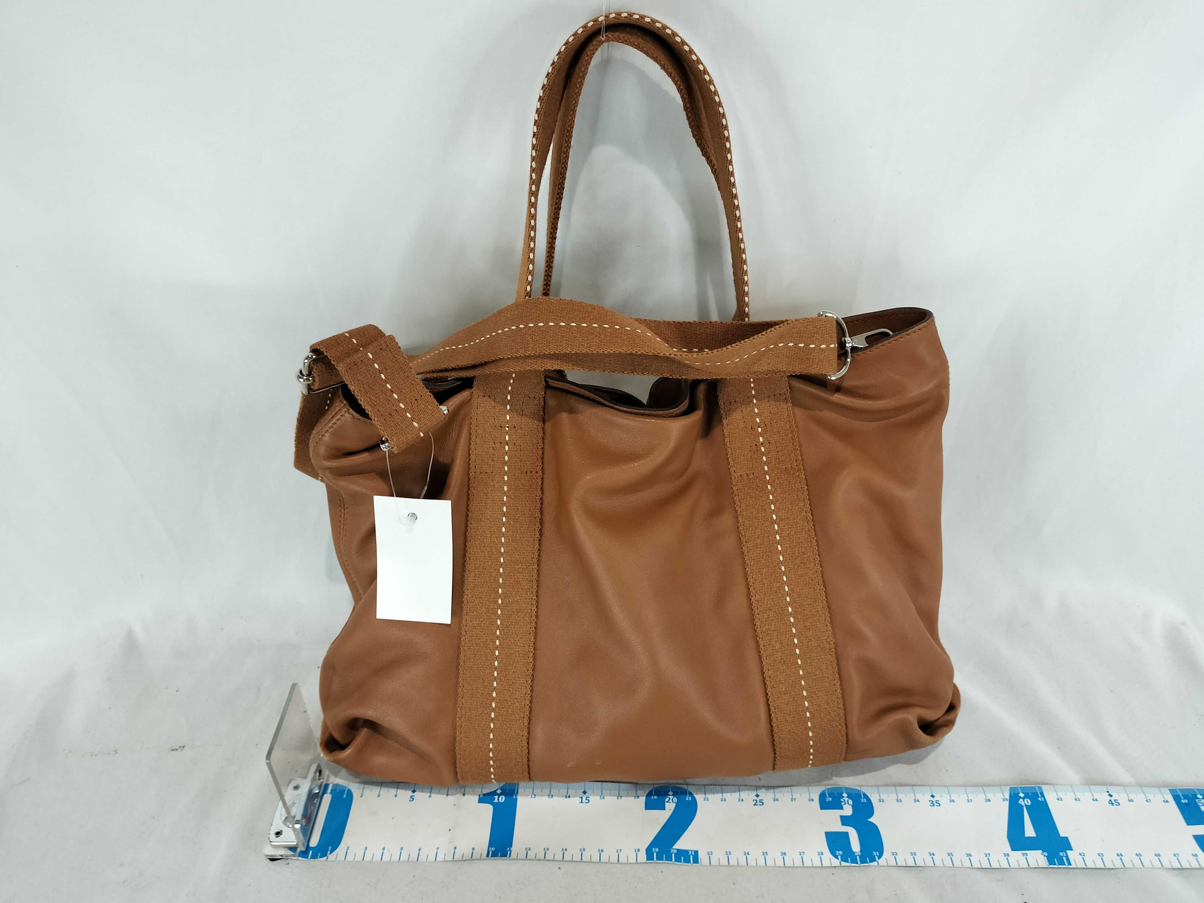 Hermes Caravan Horizontal Brown Leather Tote Bag