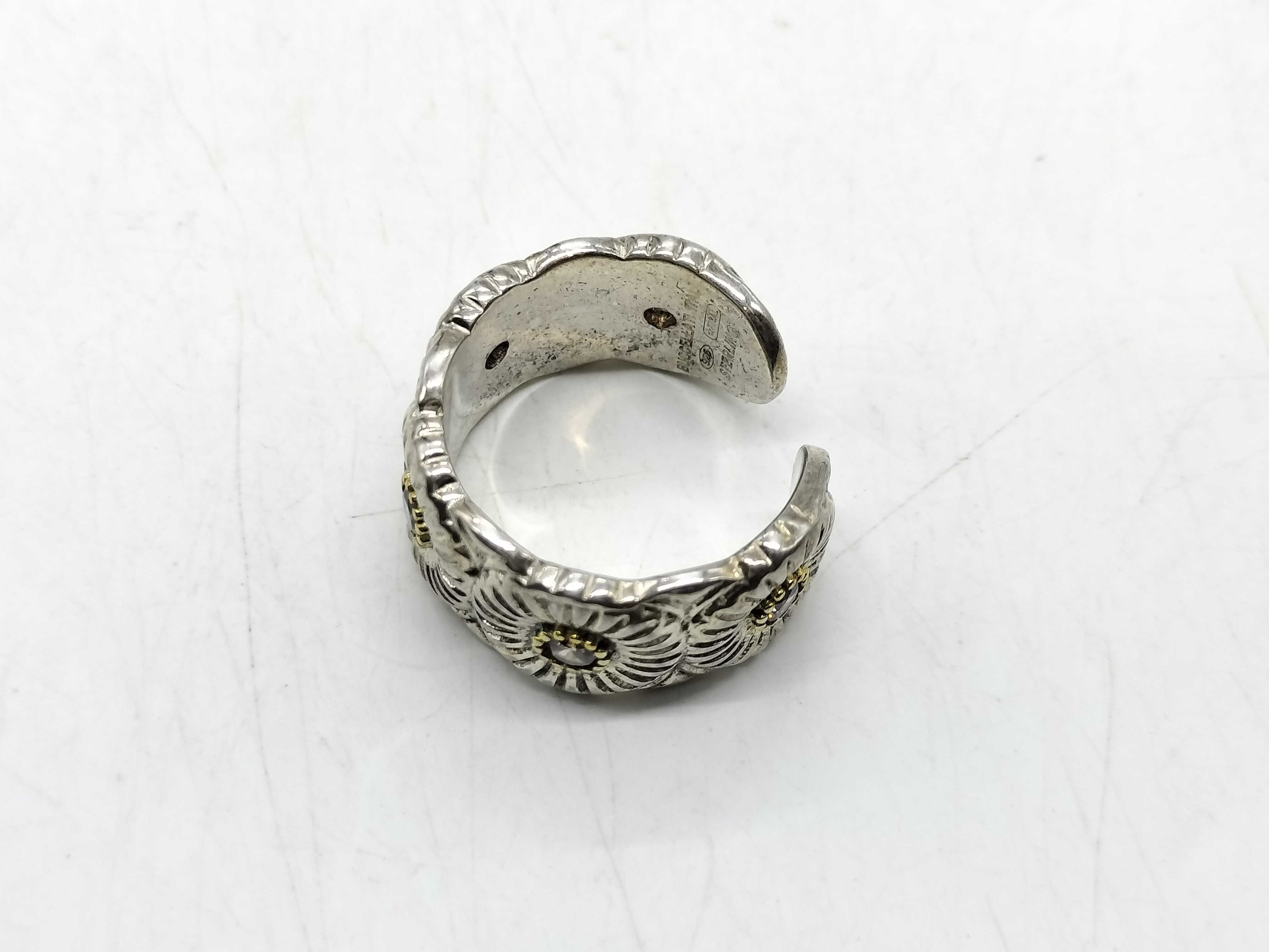 Buccellati Sterling Silver and Vermeil Blossoms Daisy Band Ring with Champagne Diamonds