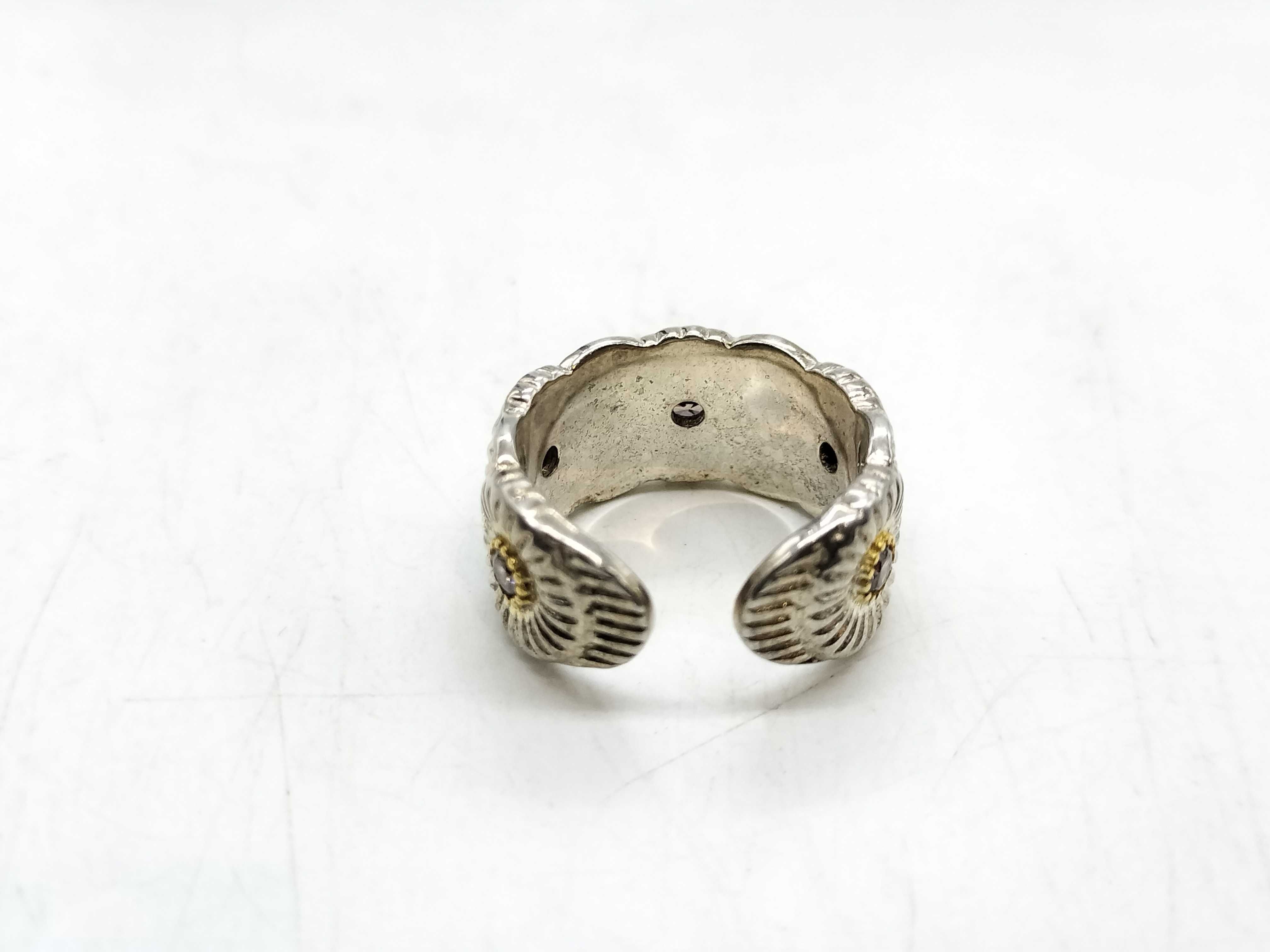 Buccellati Sterling Silver and Vermeil Blossoms Daisy Band Ring with Champagne Diamonds
