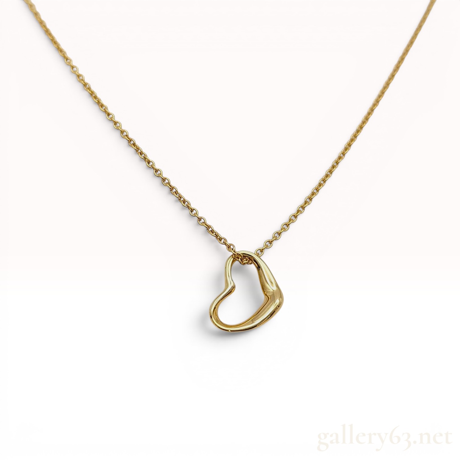 Tiffany & Co. Elsa Peretti 18K Yellow Gold Open Heart Necklace