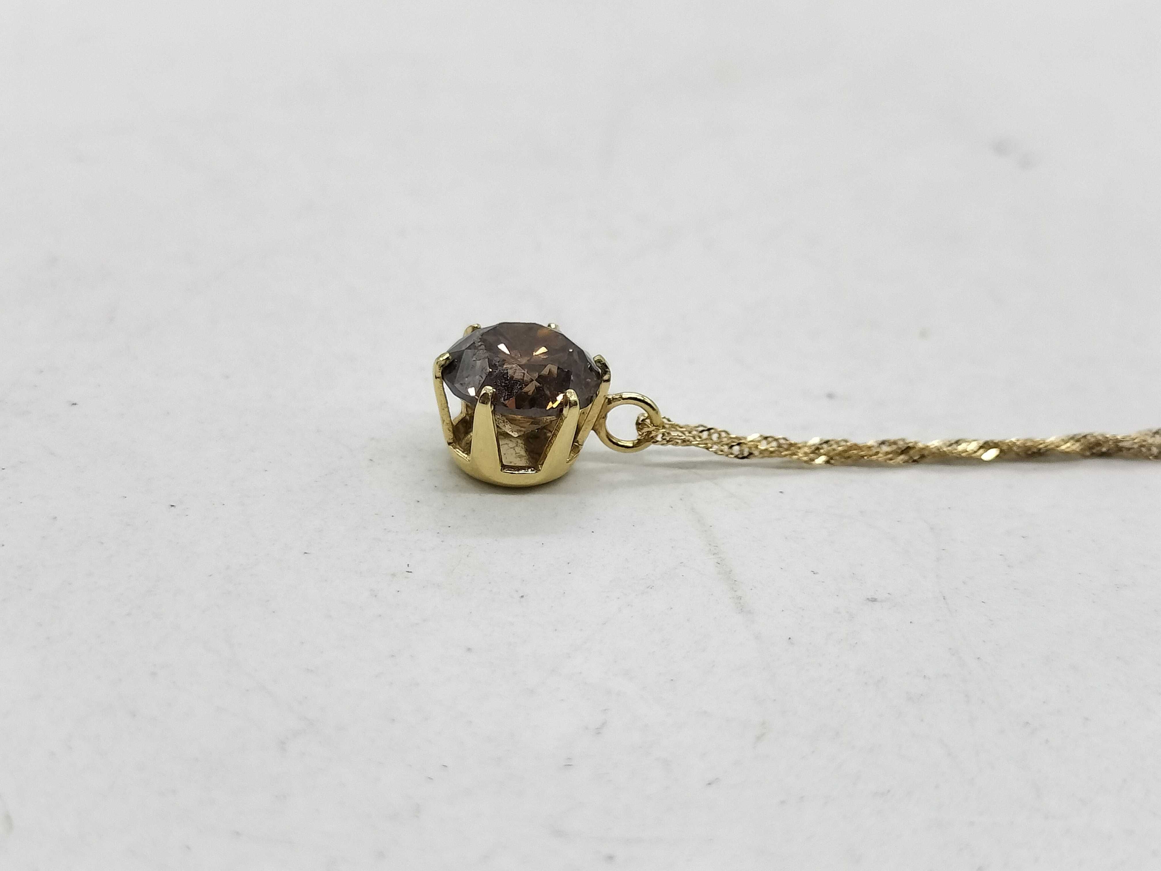 1.0 Carat Fancy Brown Diamond and 18K Yellow Gold Solitaire Pendant Necklace