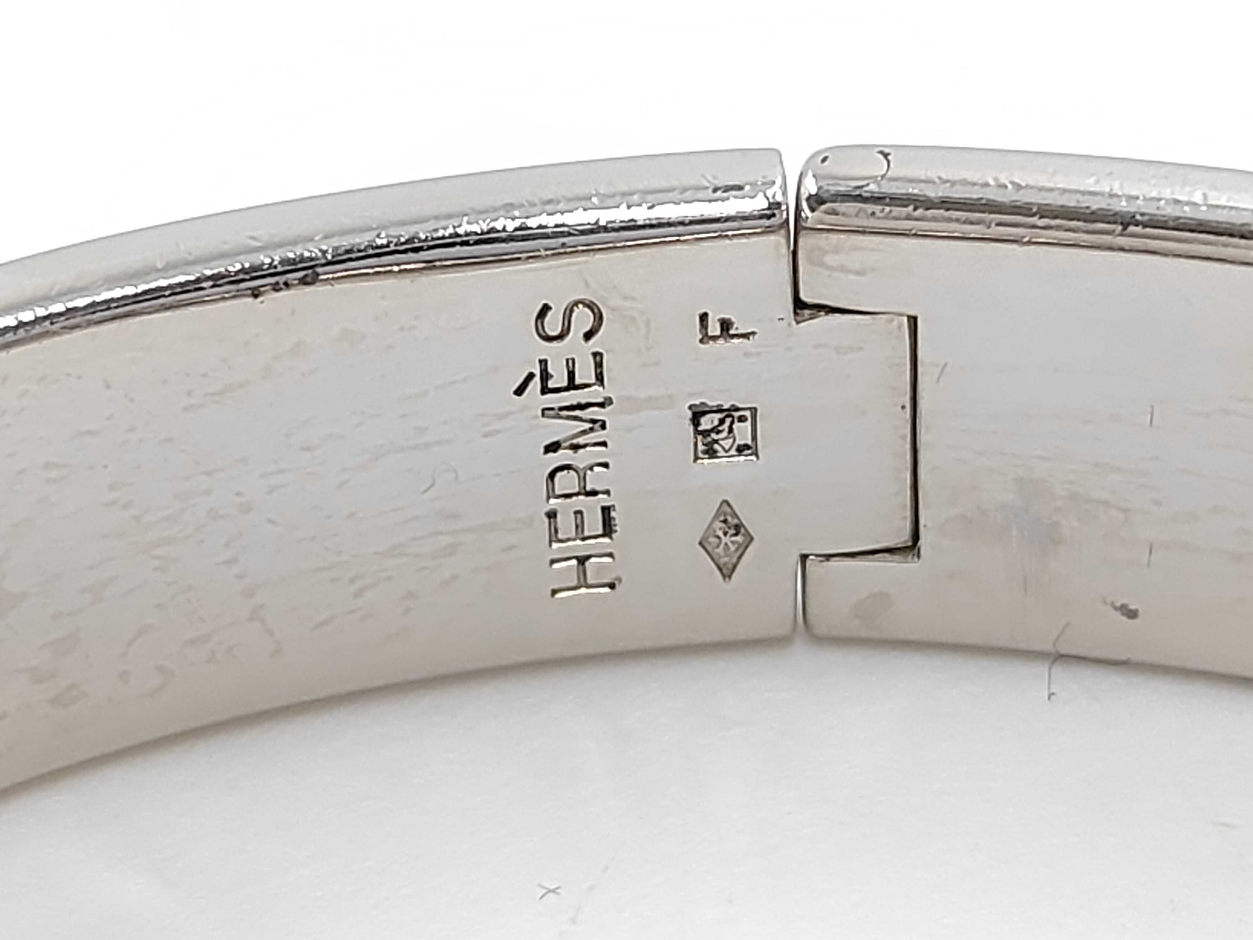 Hermes Loquet Enamel Hinge Bracelet with Pink Belt Motif