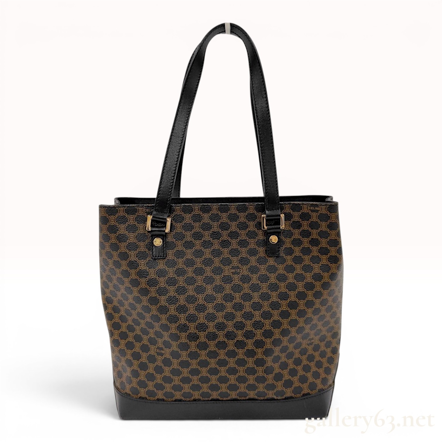 Celine Macadam Pattern Coated Canvas and Leather Tote Bag
