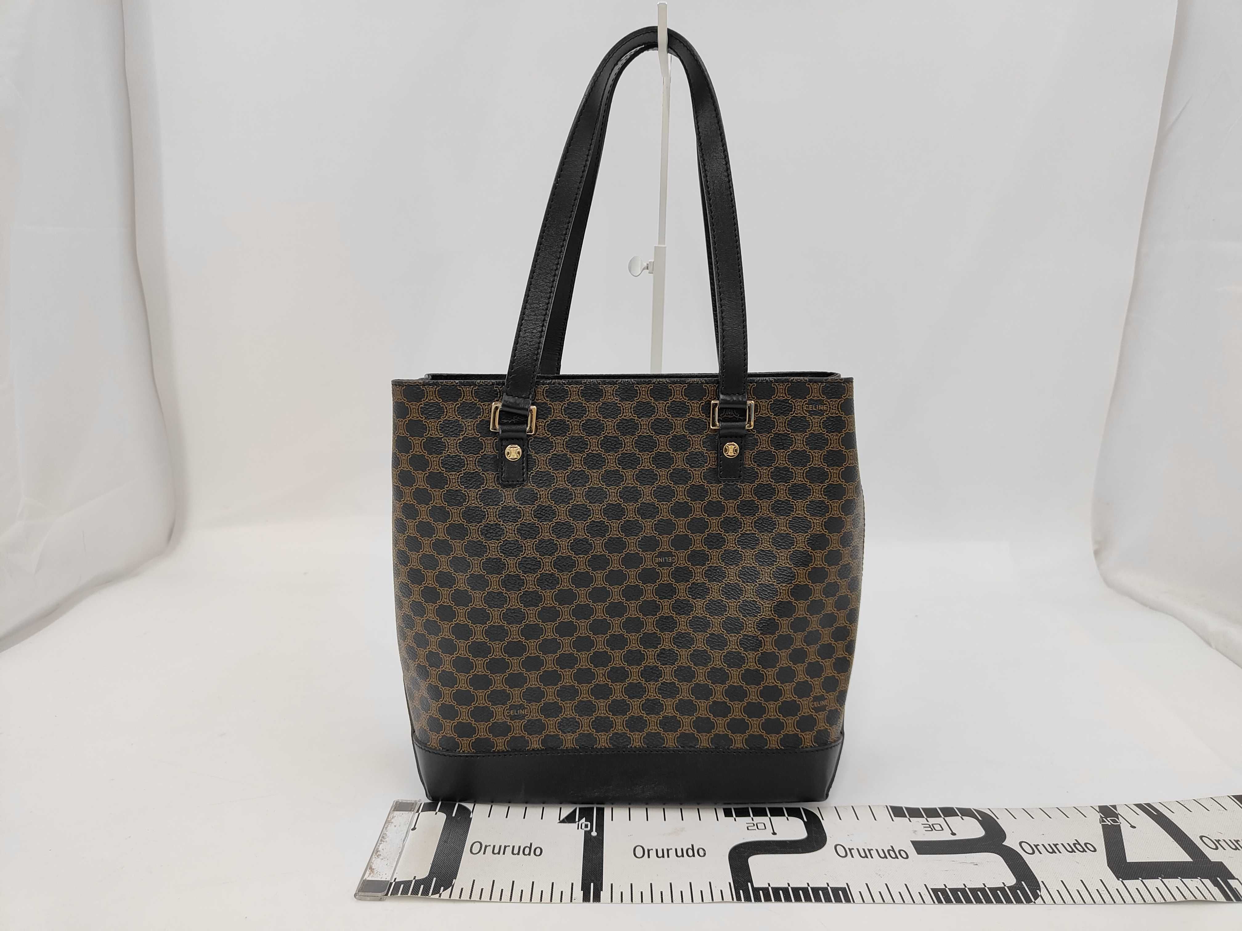 Celine Macadam Pattern Coated Canvas and Leather Tote Bag