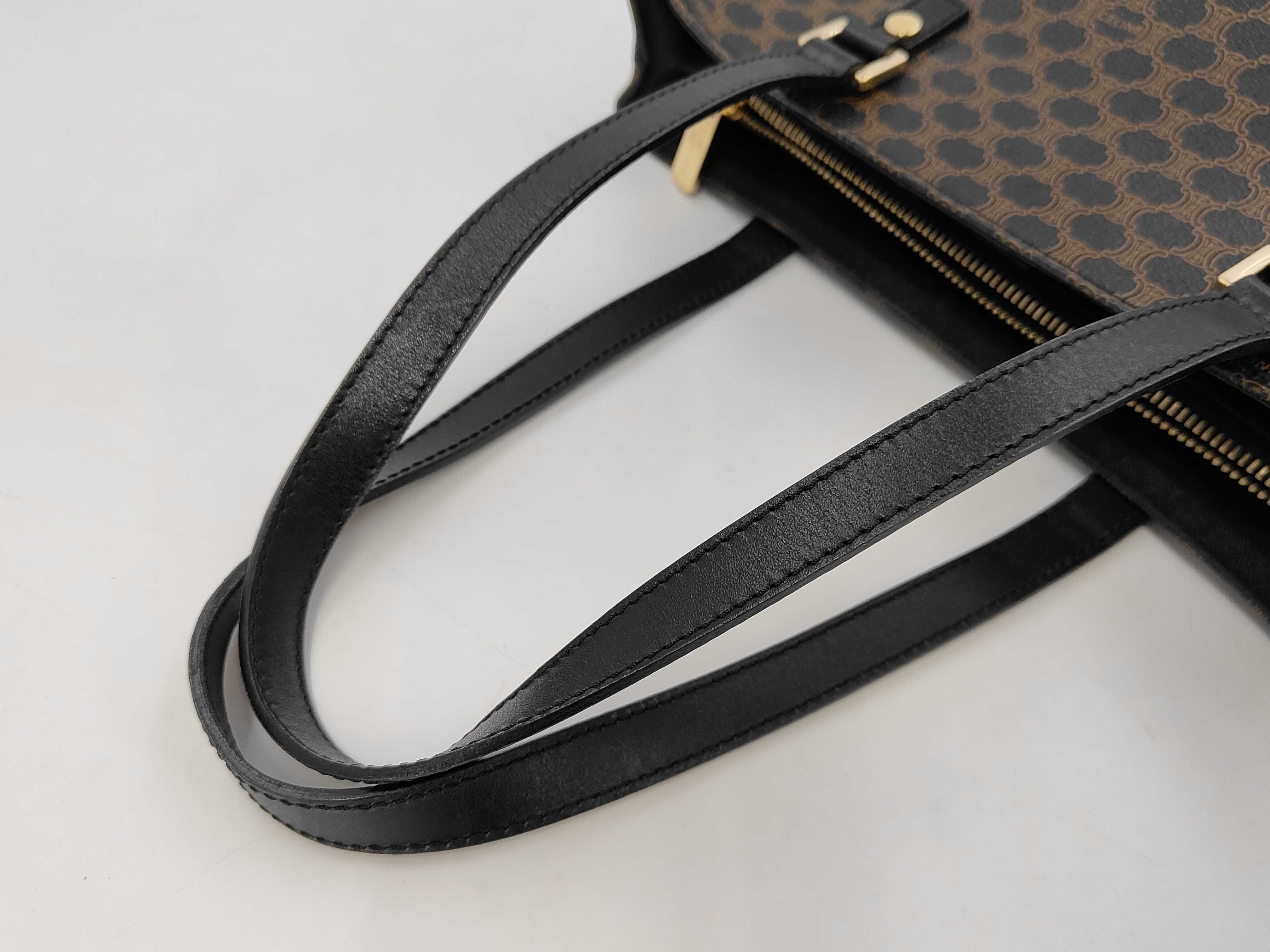 Celine Macadam Pattern Coated Canvas and Leather Tote Bag