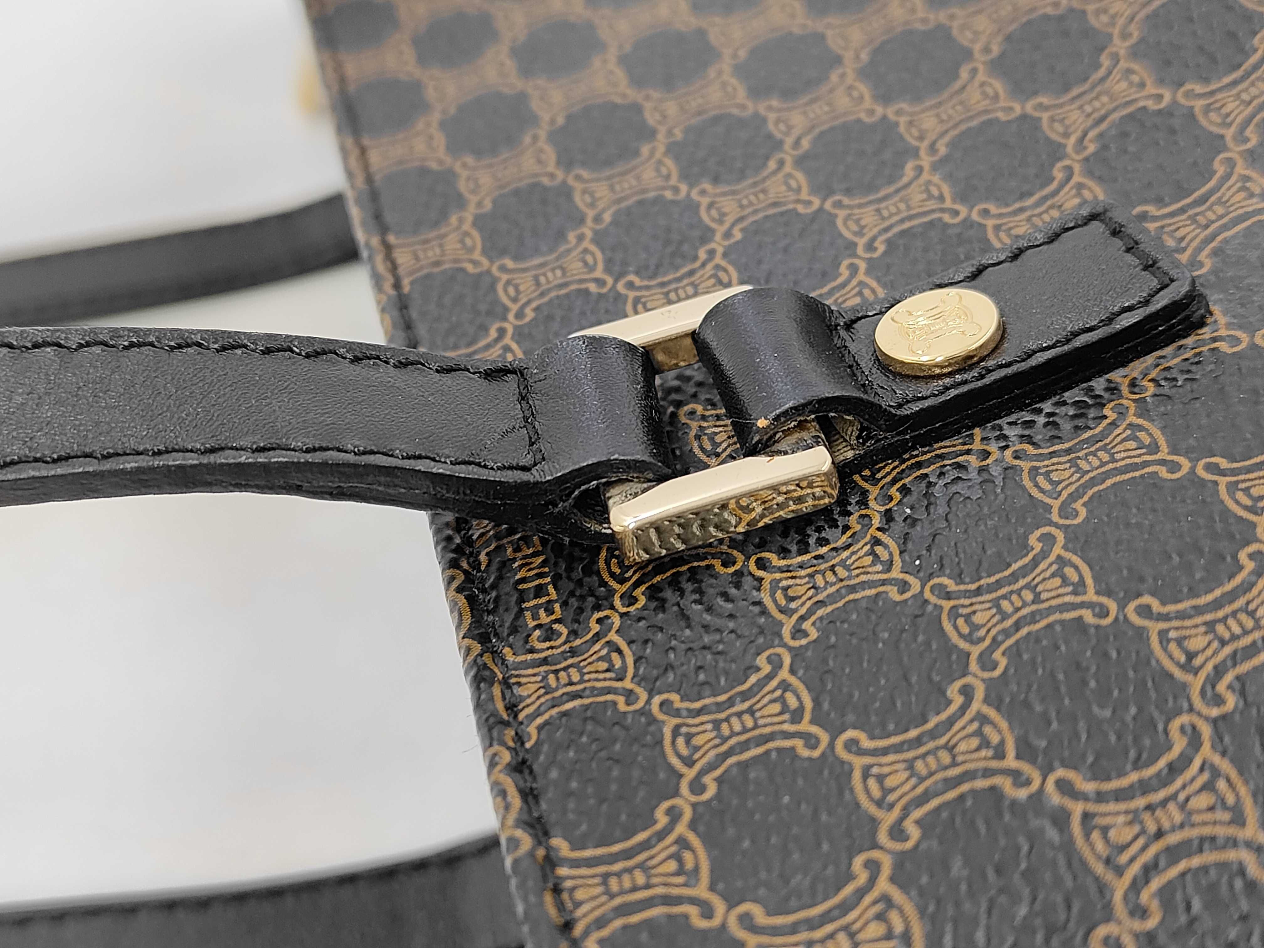 Celine Macadam Pattern Coated Canvas and Leather Tote Bag