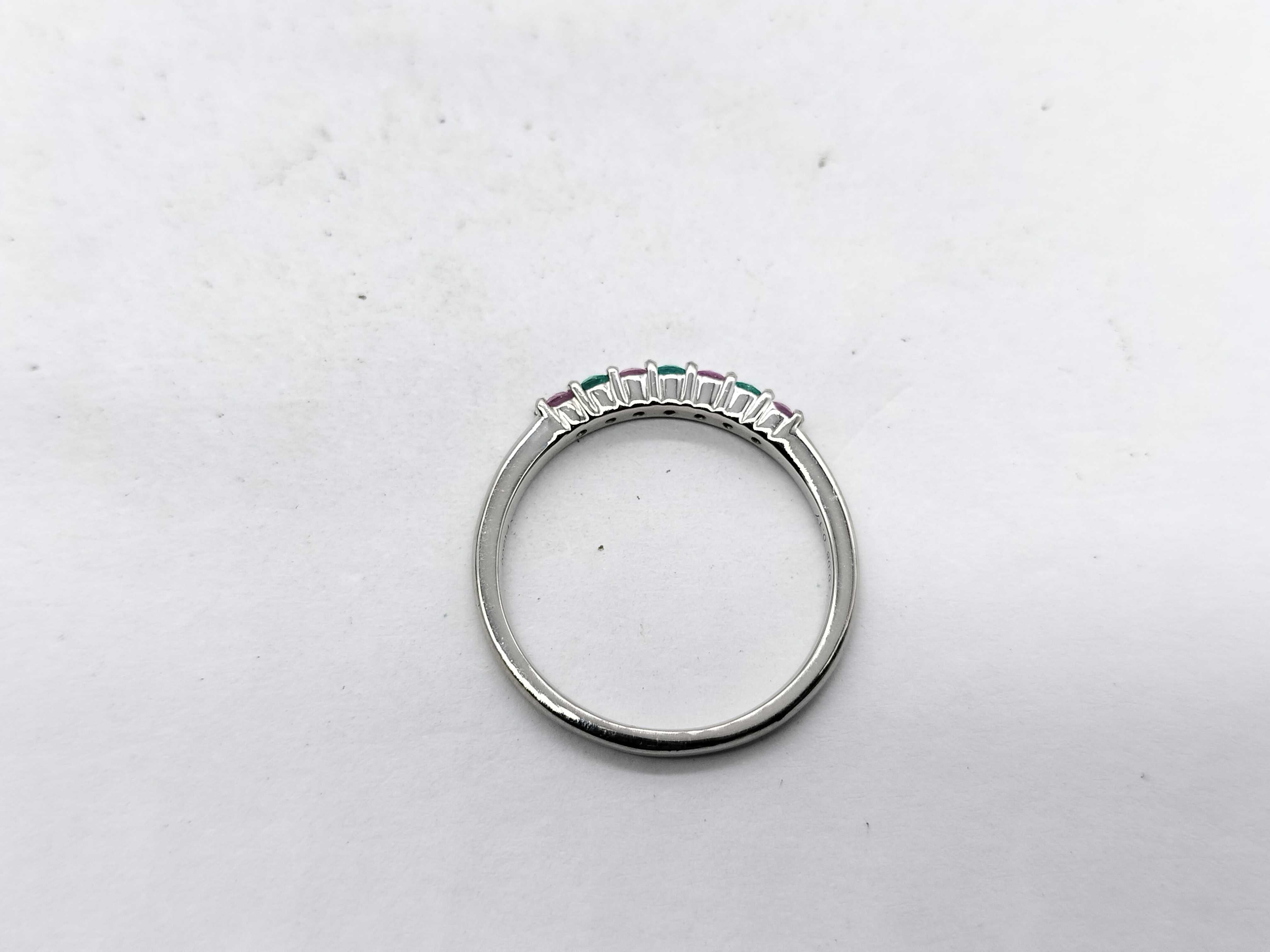 Paraiba Tourmaline and Pink Sapphire Platinum Band Ring