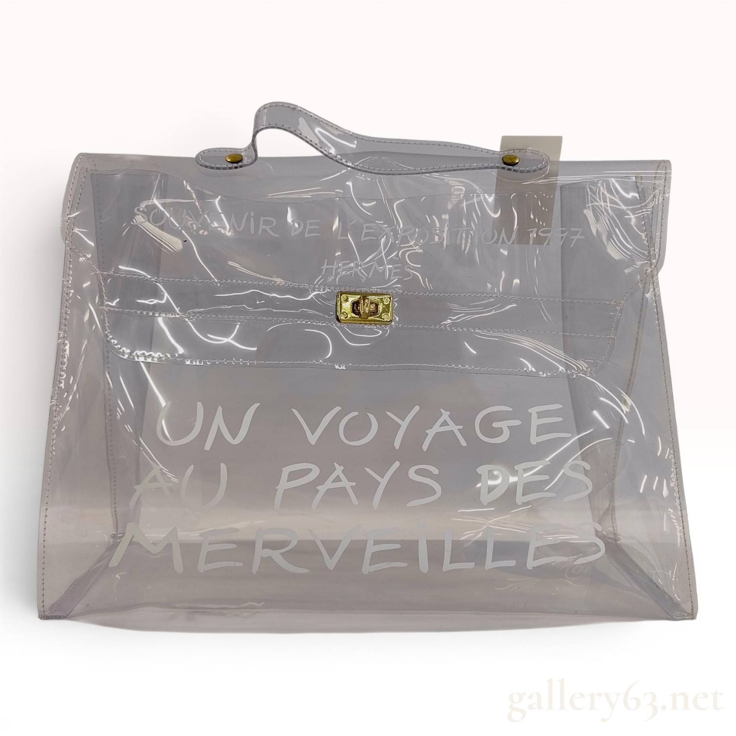 Hermes 1997 Transparent Vinyl Kelly Souvenir Handbag