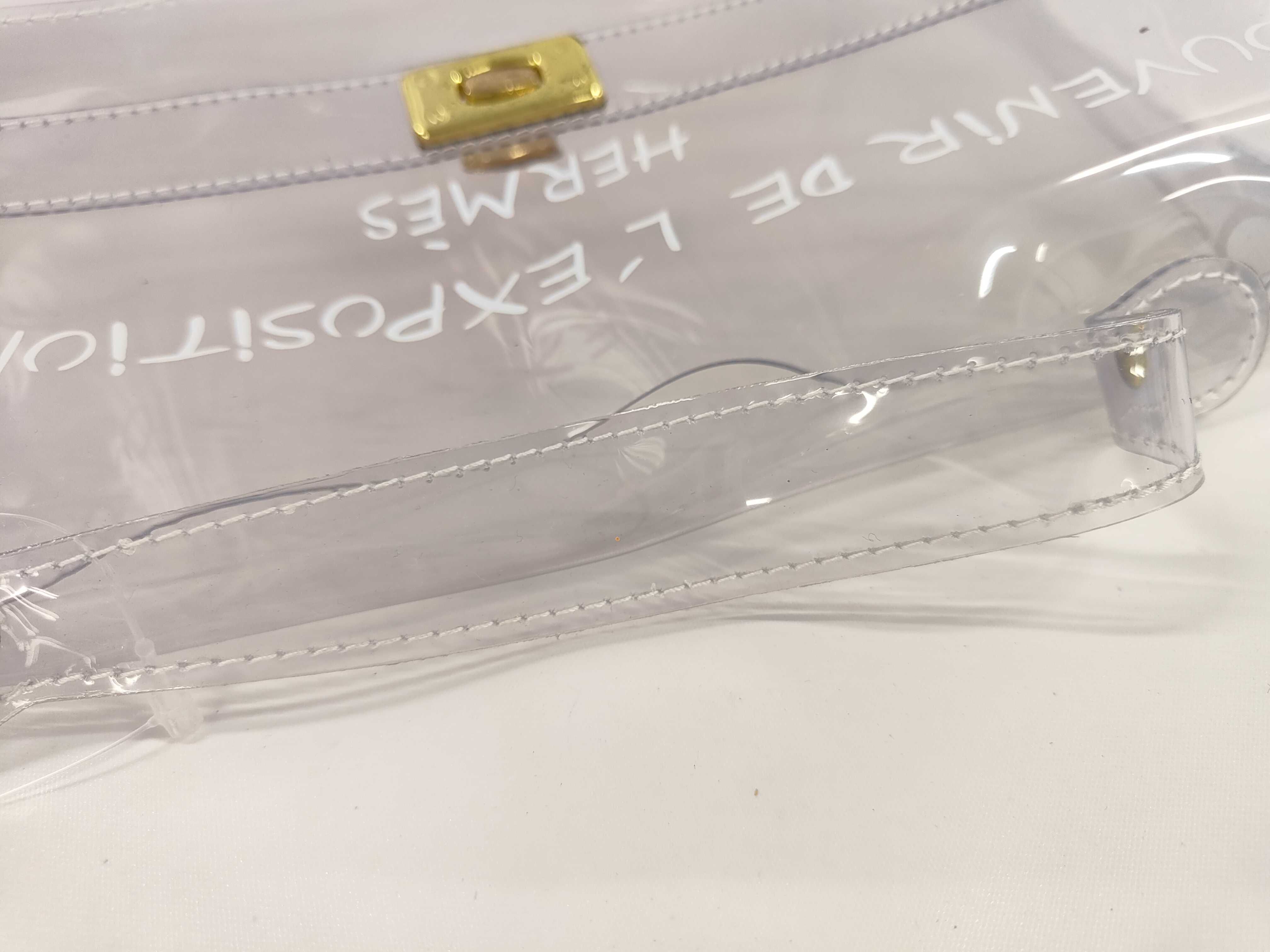 Hermes 1997 Transparent Vinyl Kelly Souvenir Handbag