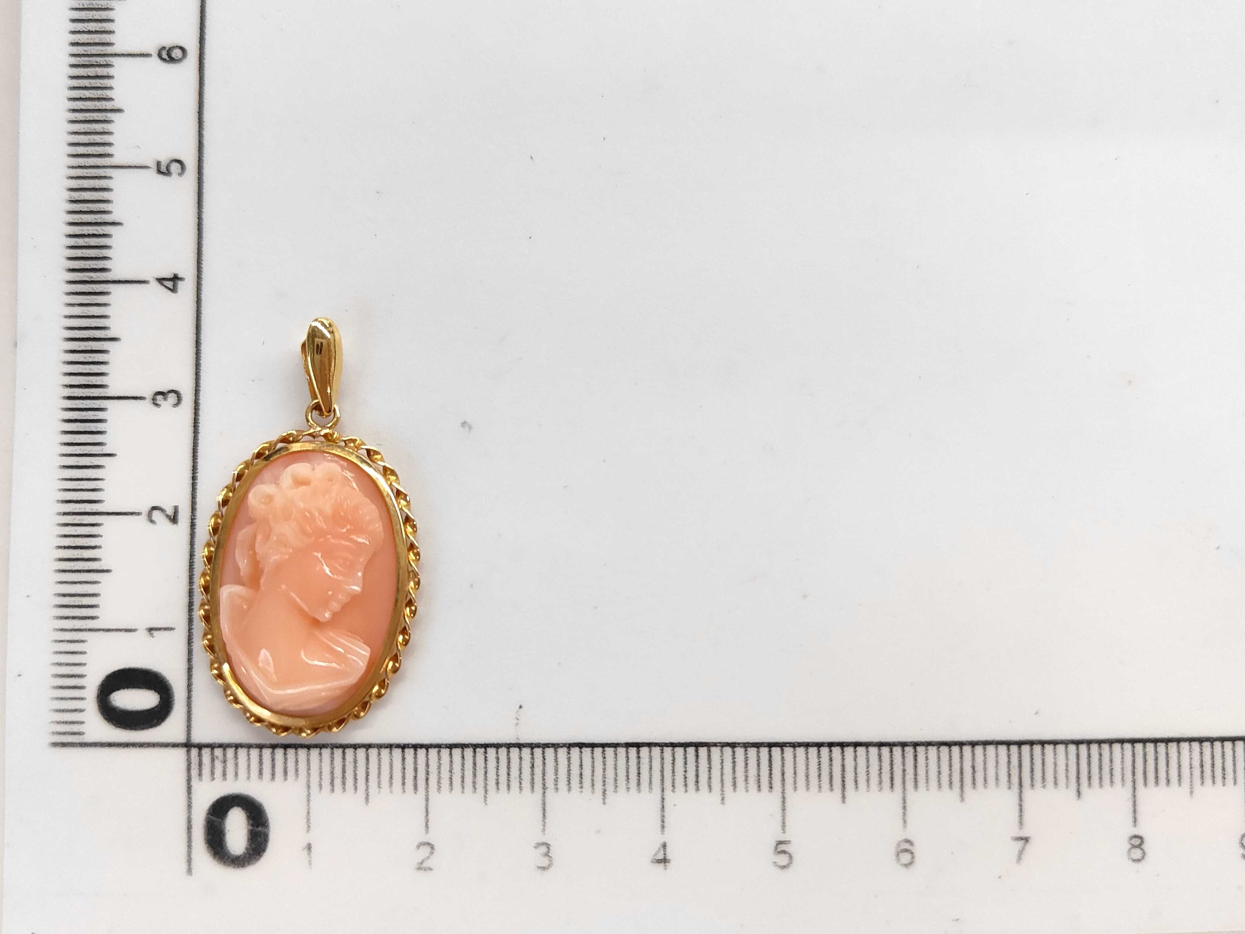An 18 Karat Yellow Gold and Carved Shell Cameo Pendant