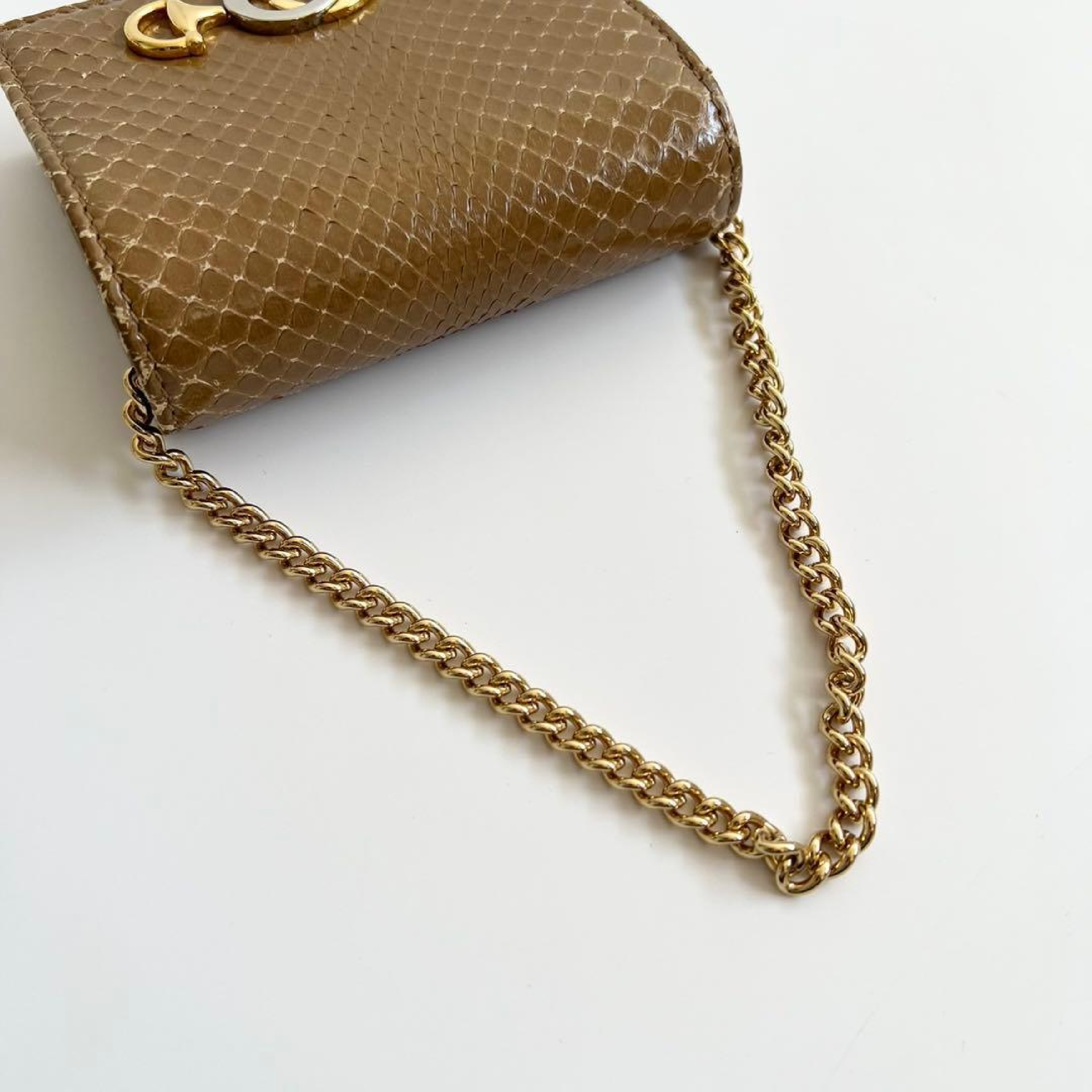 Gucci Zumi Python Leather Card Case on Chain