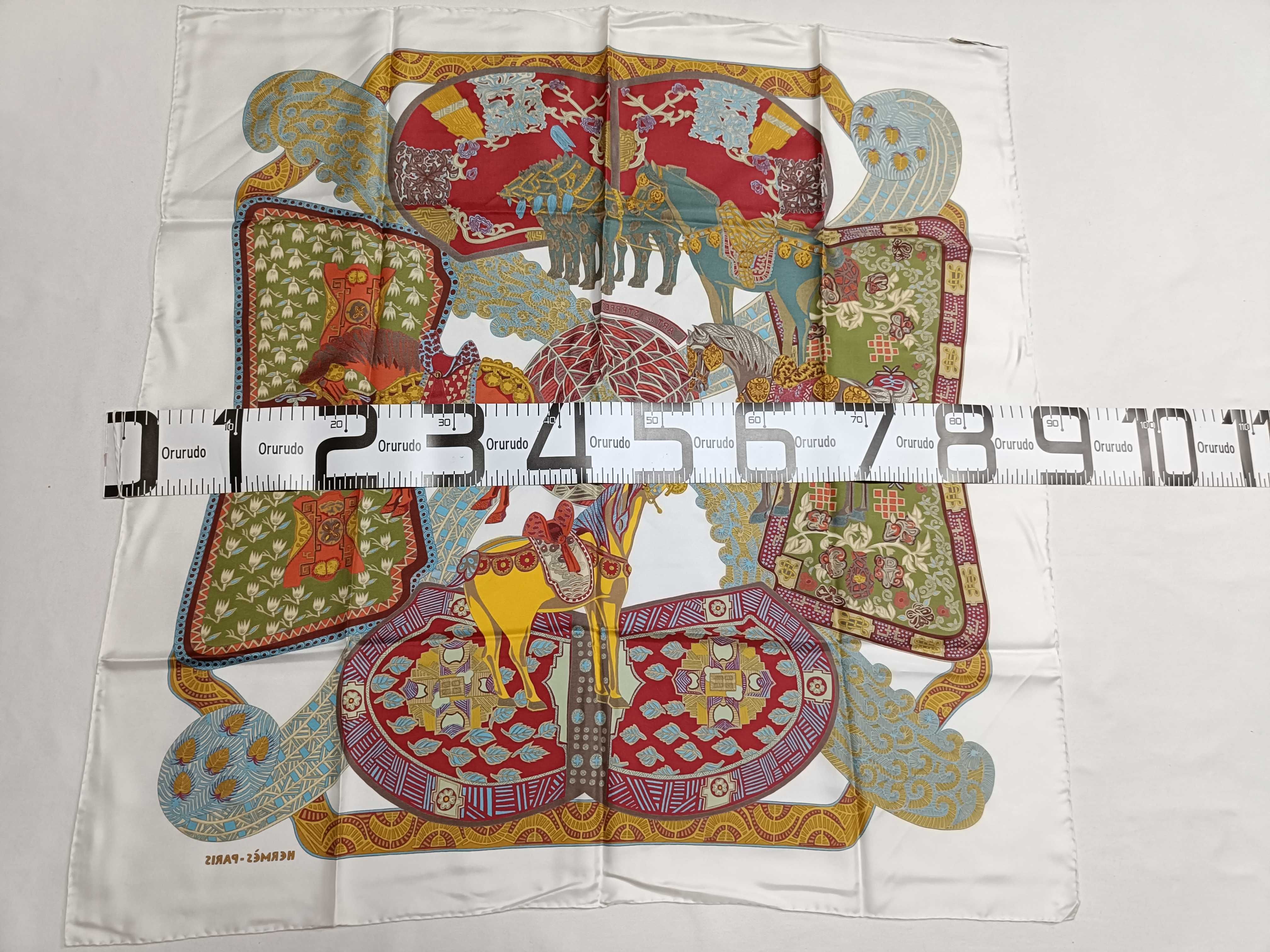 Hermes Art des Steppes Silk Twill Carre 90 Scarf