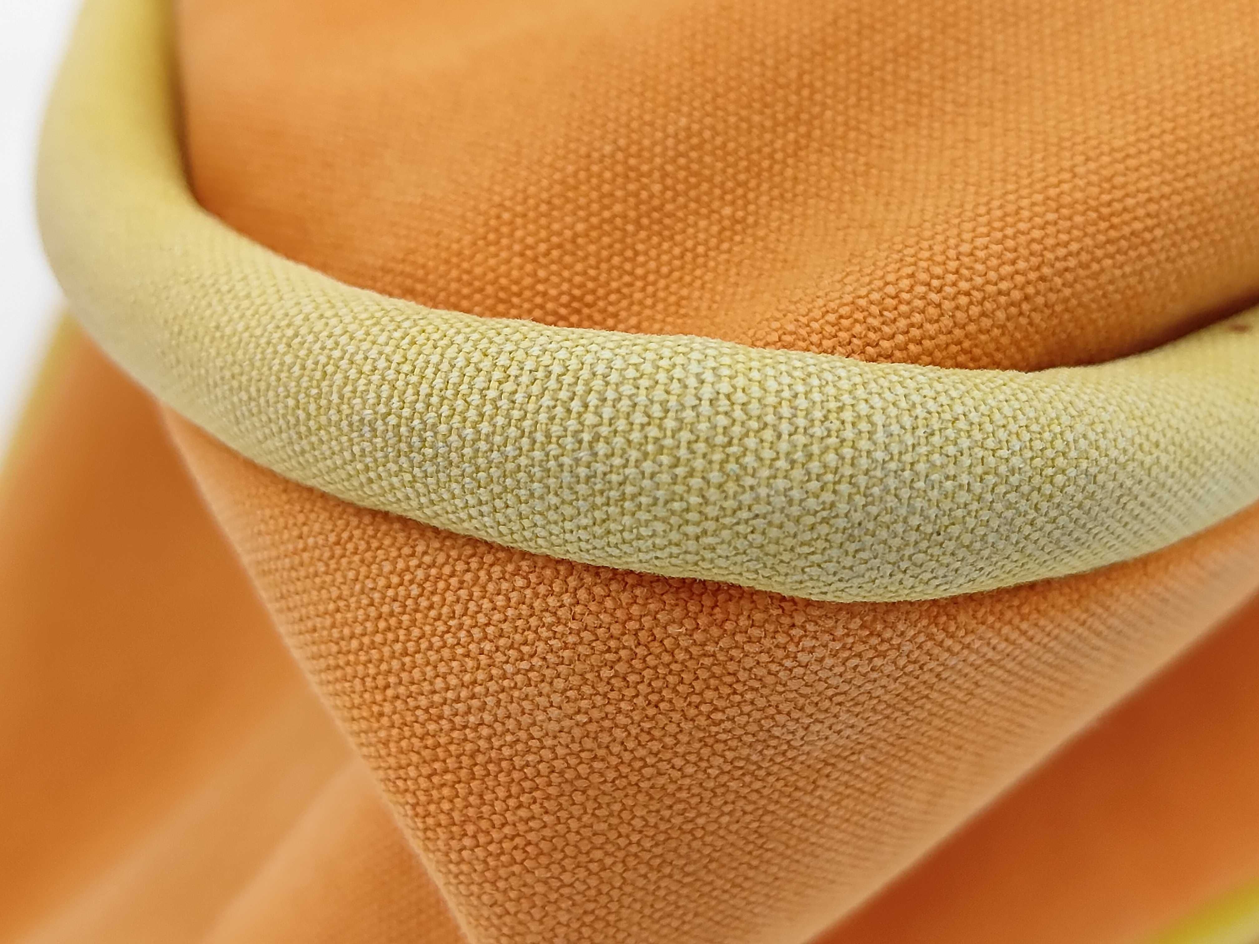 Hermes Lindy Beach Tote in Orange and Yellow Canvas with Matching Pouch