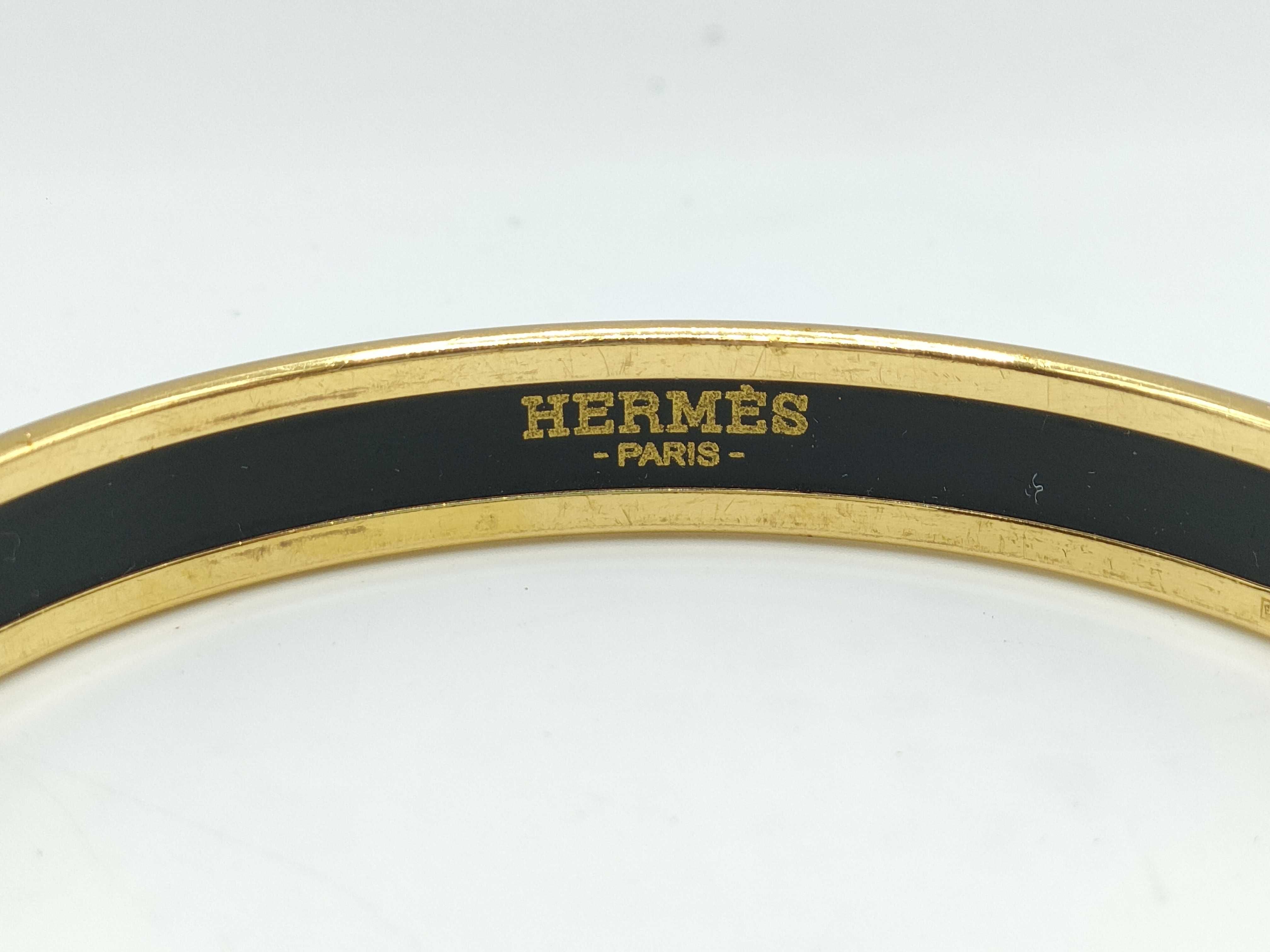 Hermes Tea for Two Narrow Enamel Bangle