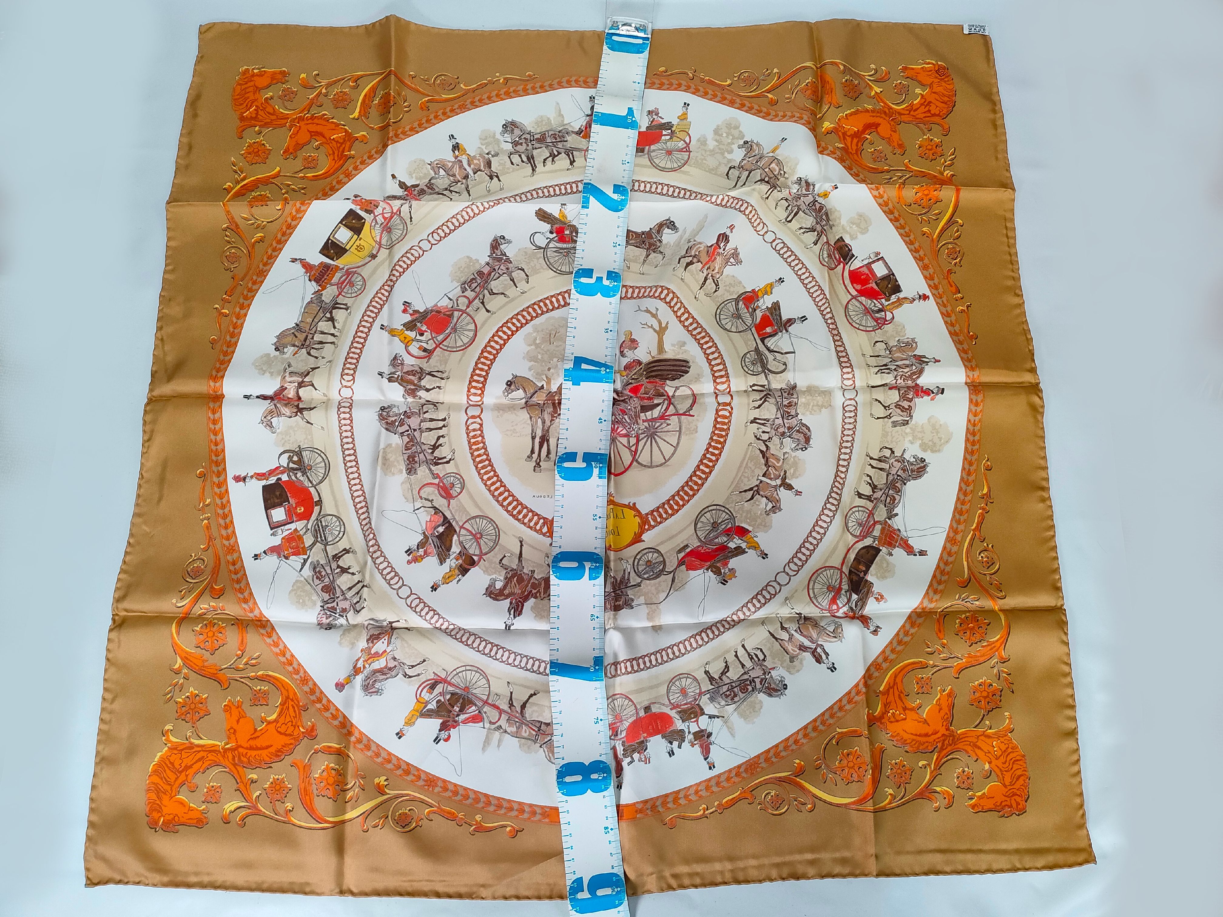 Hermes La Promenade de Longchamps Silk Scarf by Philippe Ledoux