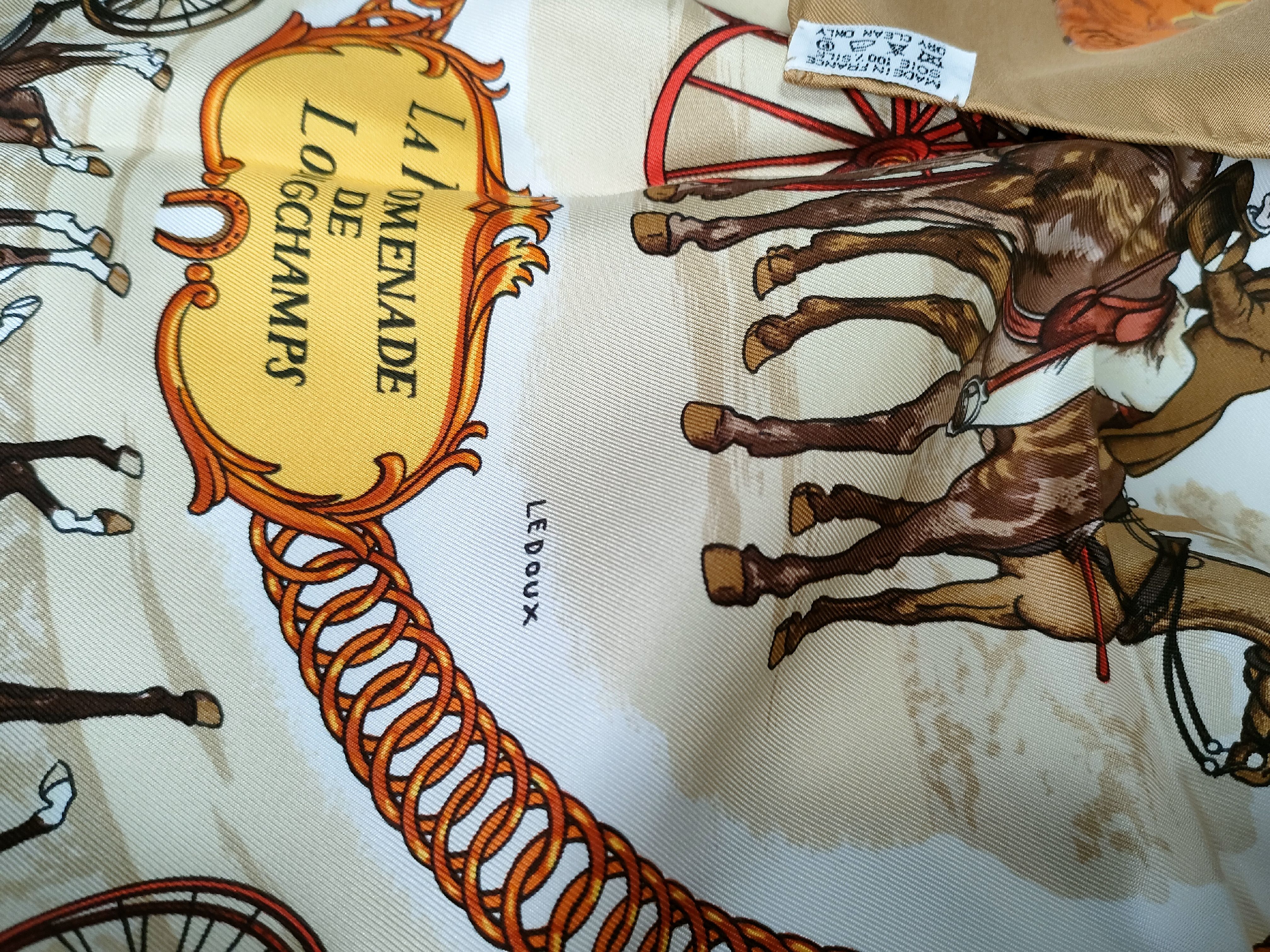 Hermes La Promenade de Longchamps Silk Scarf by Philippe Ledoux
