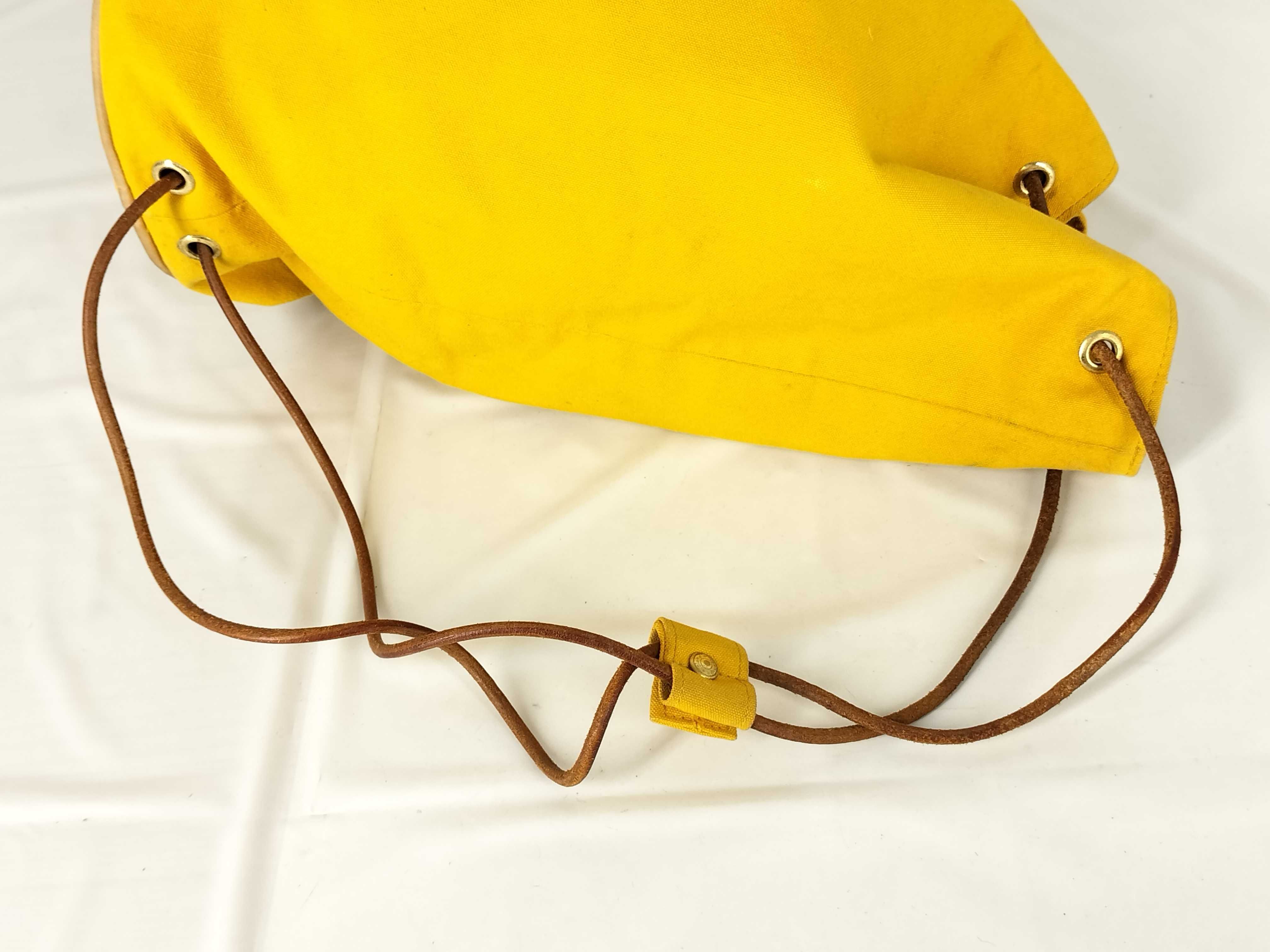 Hermes Yellow Canvas Polochon Mimile Drawstring Bag