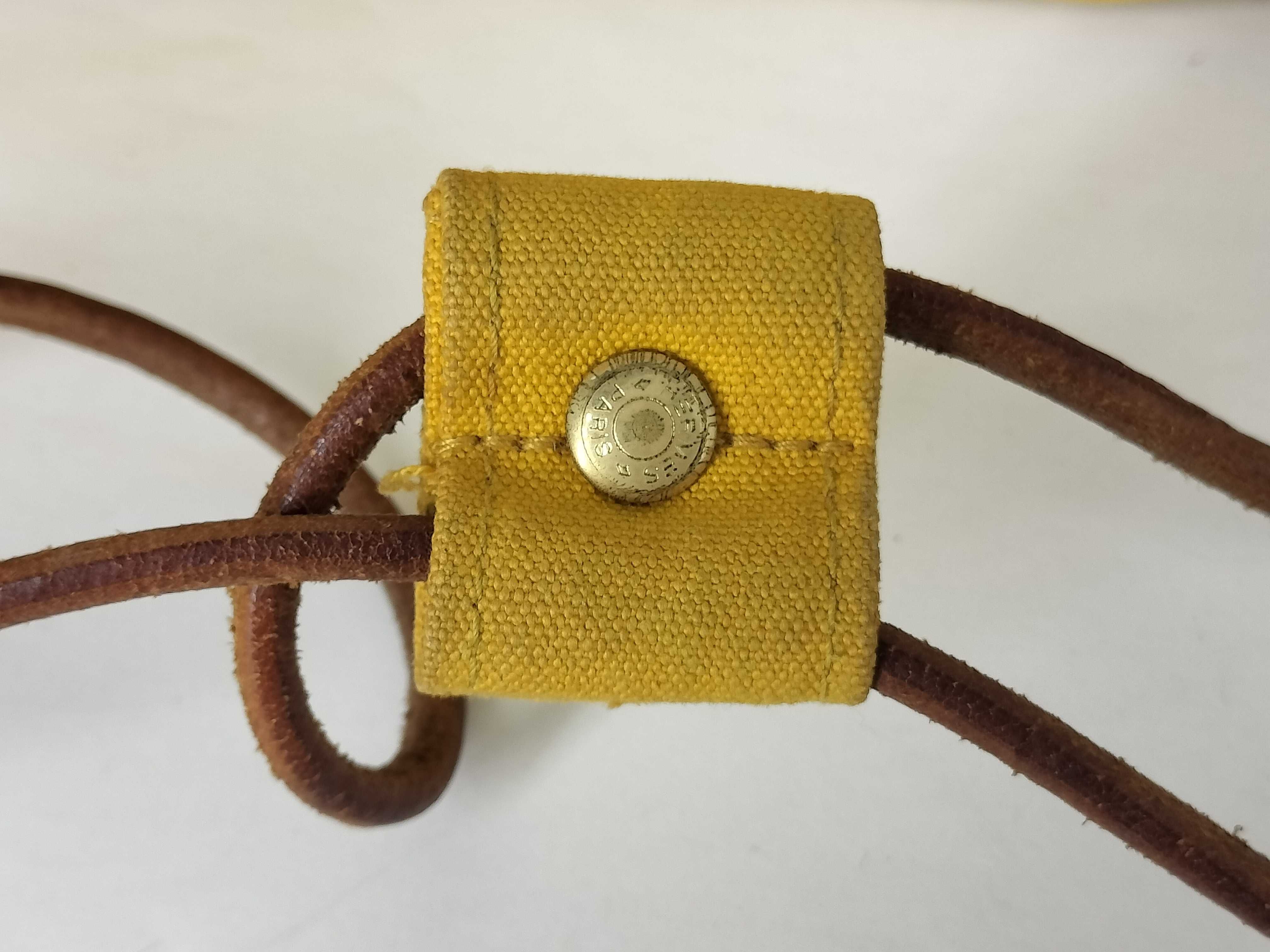 Hermes Yellow Canvas Polochon Mimile Drawstring Bag