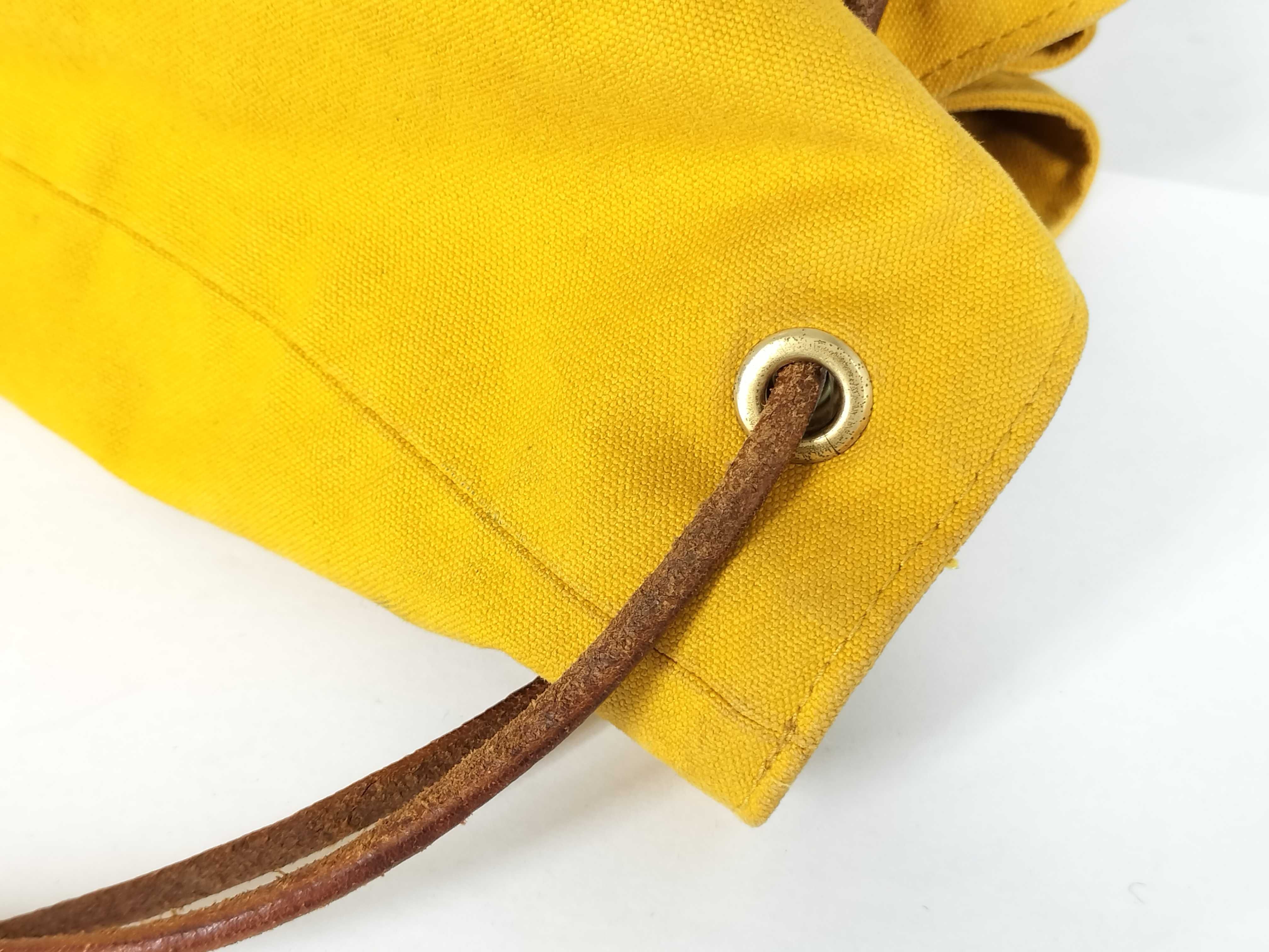 Hermes Yellow Canvas Polochon Mimile Drawstring Bag