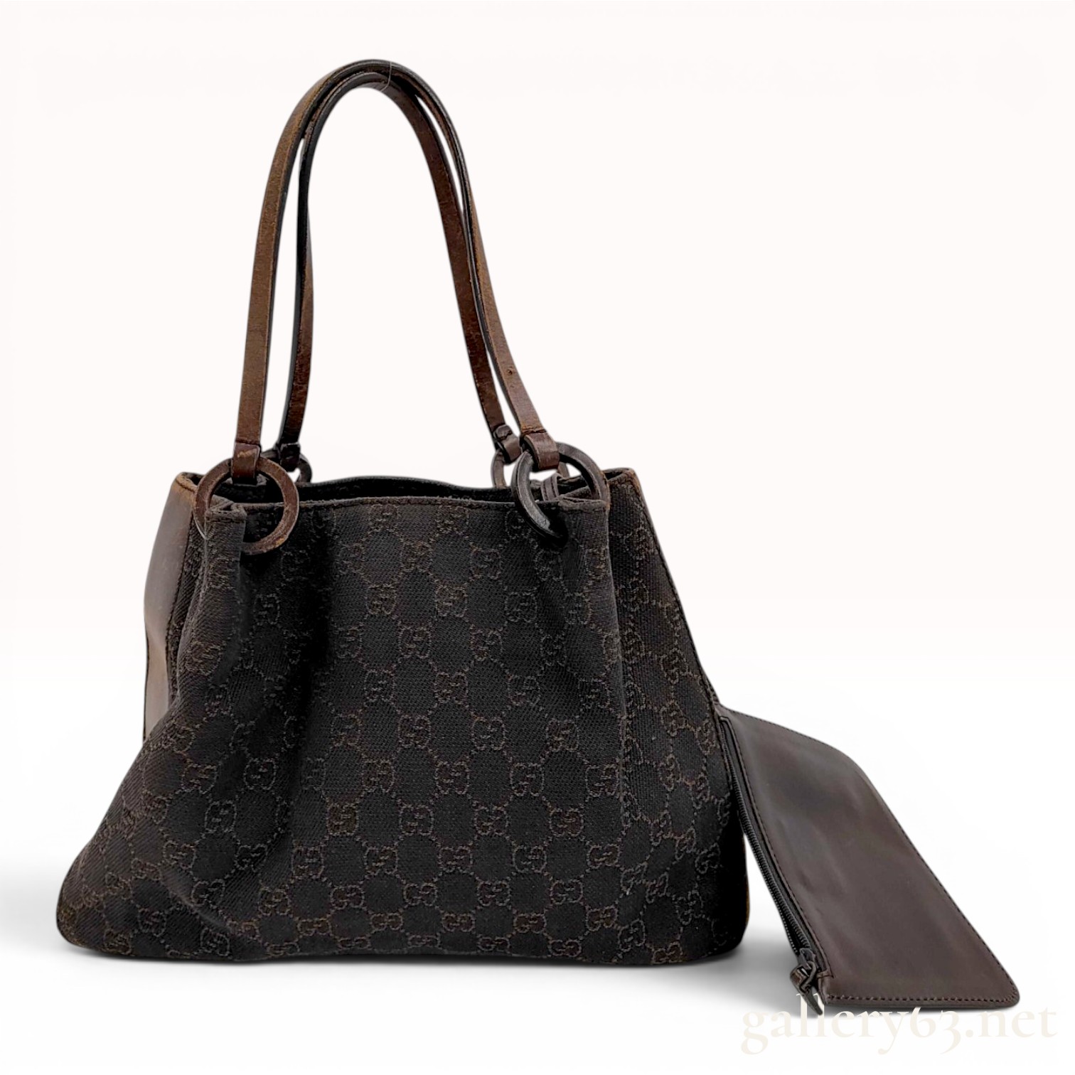 A Gucci GG Monogram Canvas and Leather Tote Bag