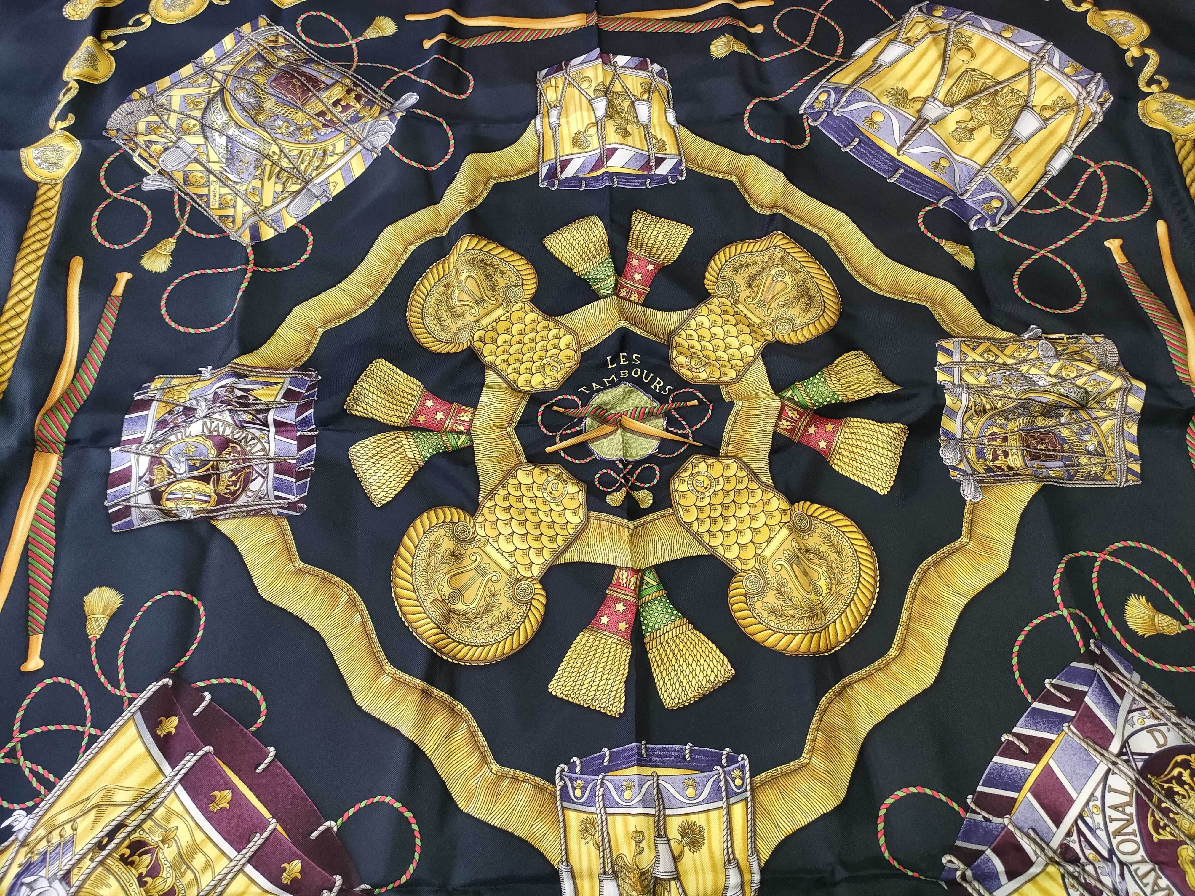 Hermes Les Tambours Silk Scarf by Joachim Metz