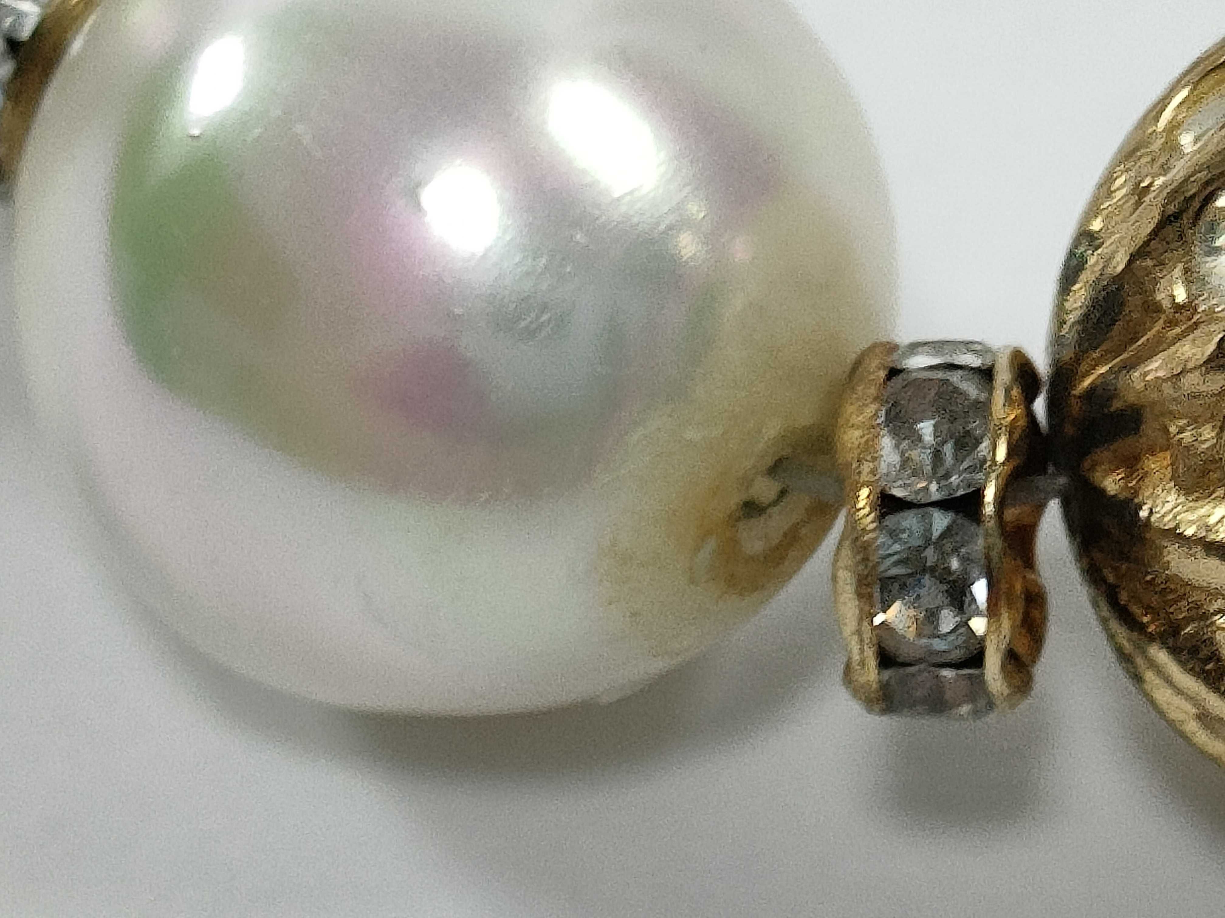 Christian Dior Graduated Faux Pearl Necklace with Rhinestone and Red Stone Accents