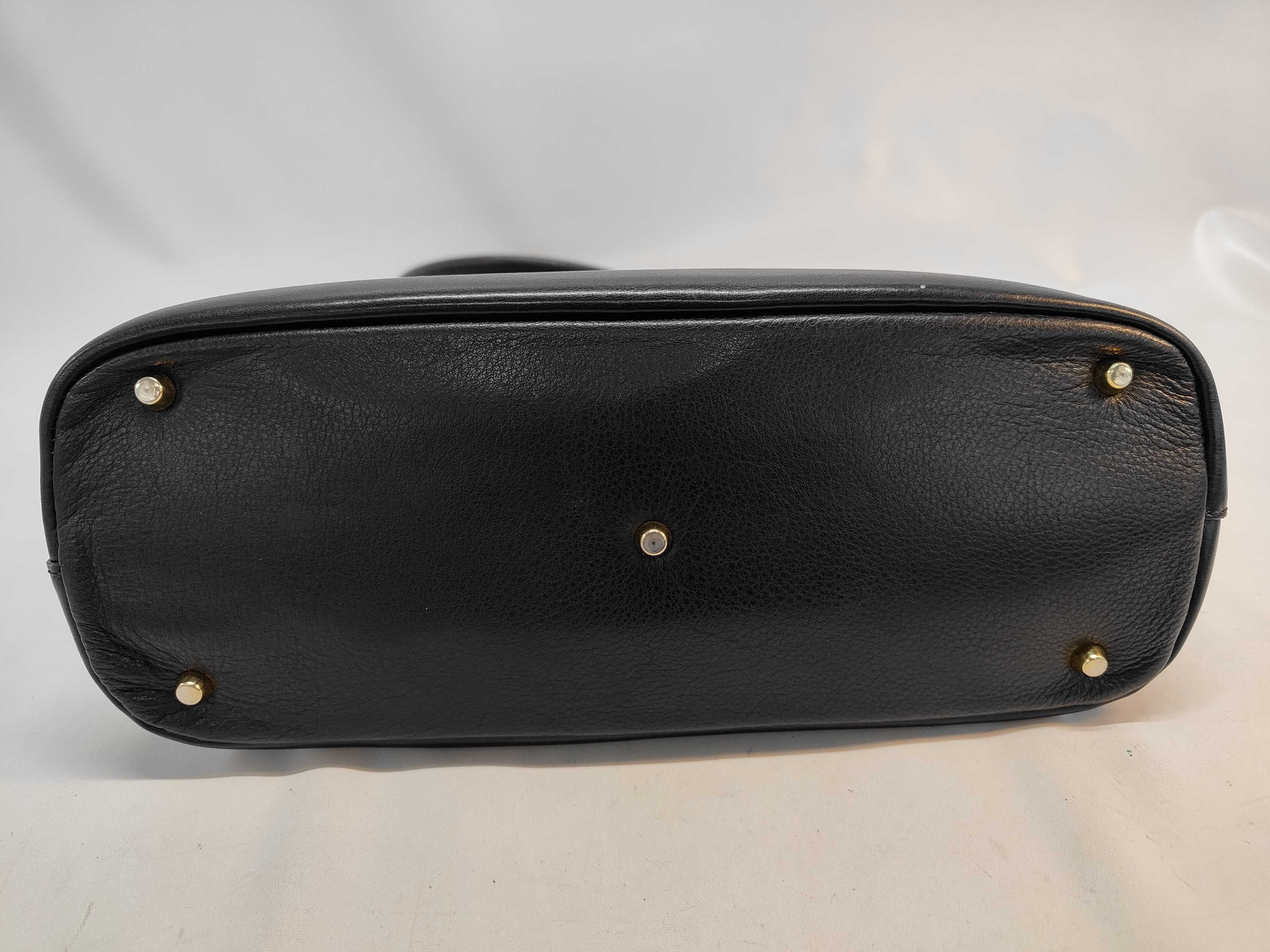 Gianni Versace Black Leather Medusa Medallion Handbag