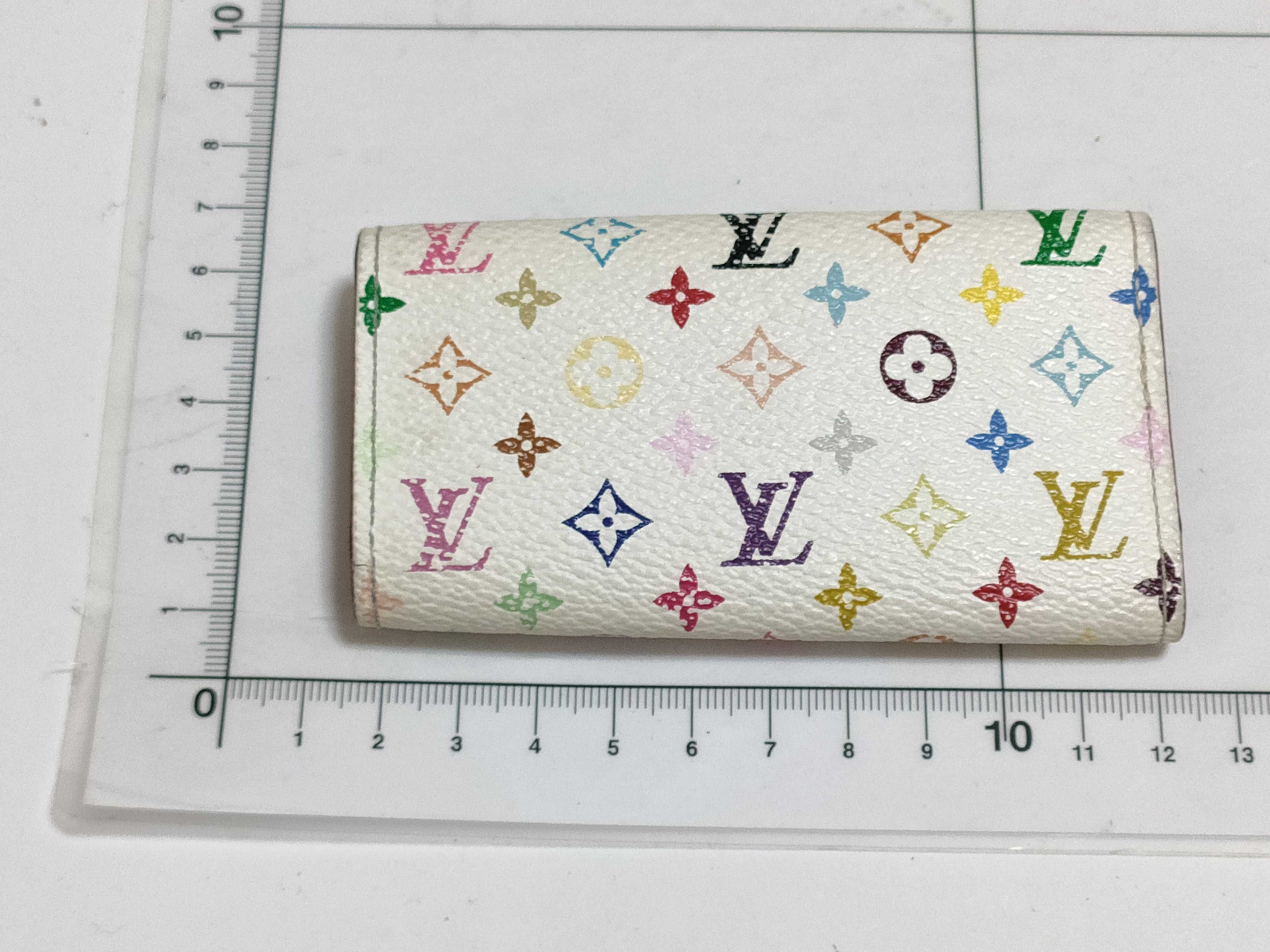Louis Vuitton Monogram Multicolore 4 Key Holder in Blanc Canvas