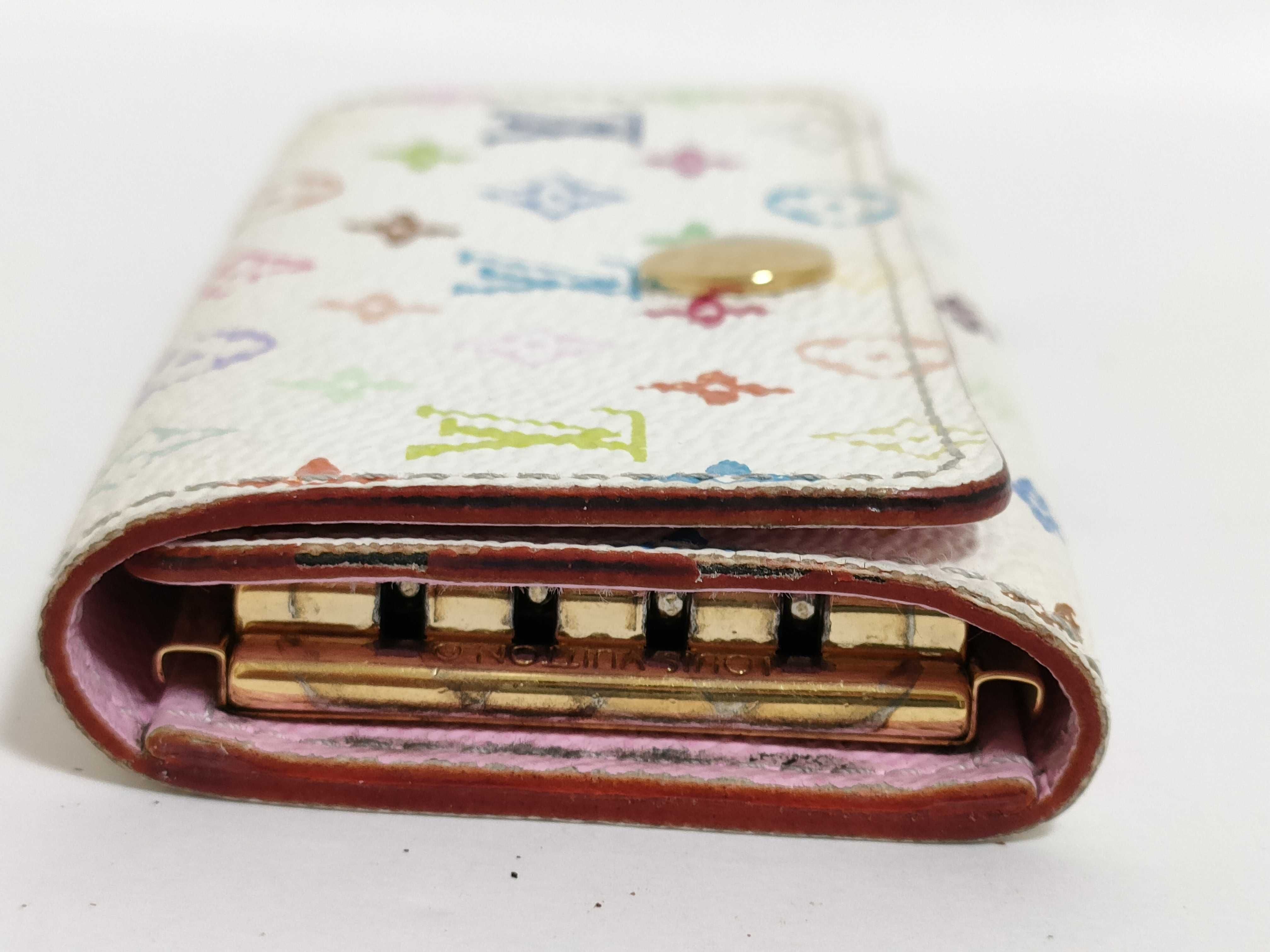 Louis Vuitton Monogram Multicolore 4 Key Holder in Blanc Canvas